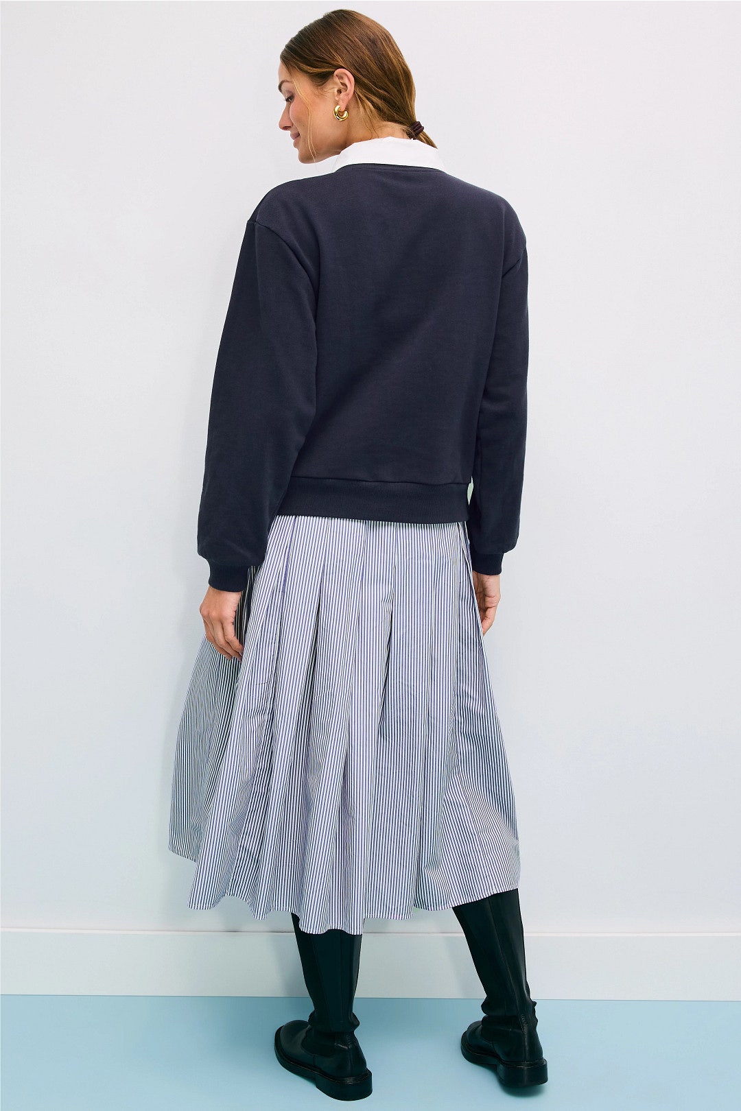 Layered Sweatshirt Midi Dress