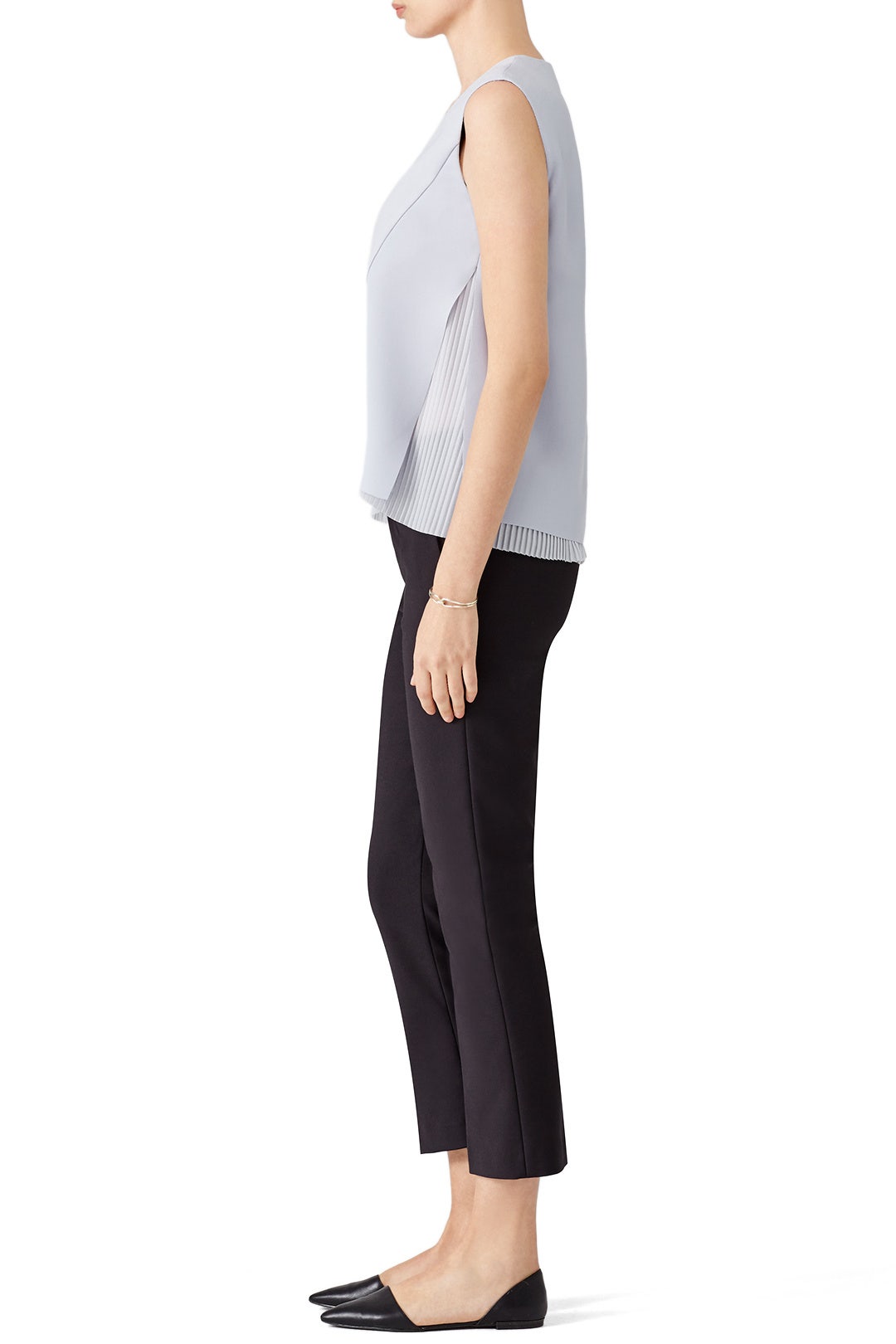 Blue Satin Reverse Top by Carven 1