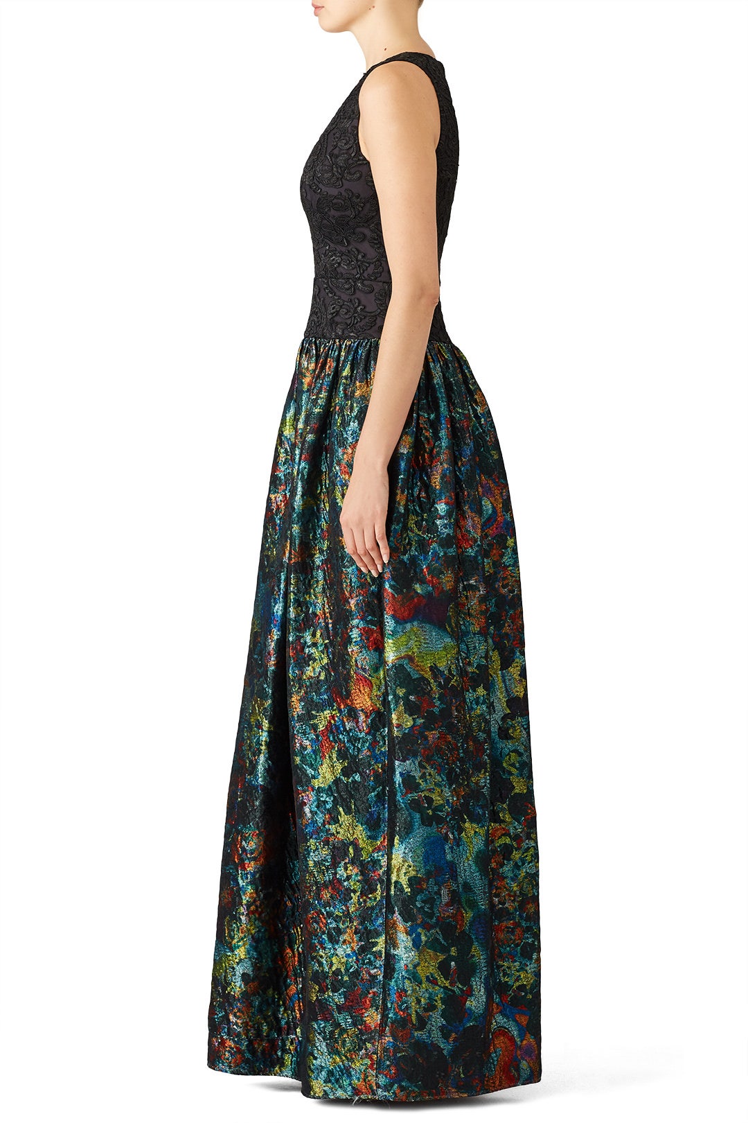 Teal Metallic Gown by ML Monique Lhuillier 2