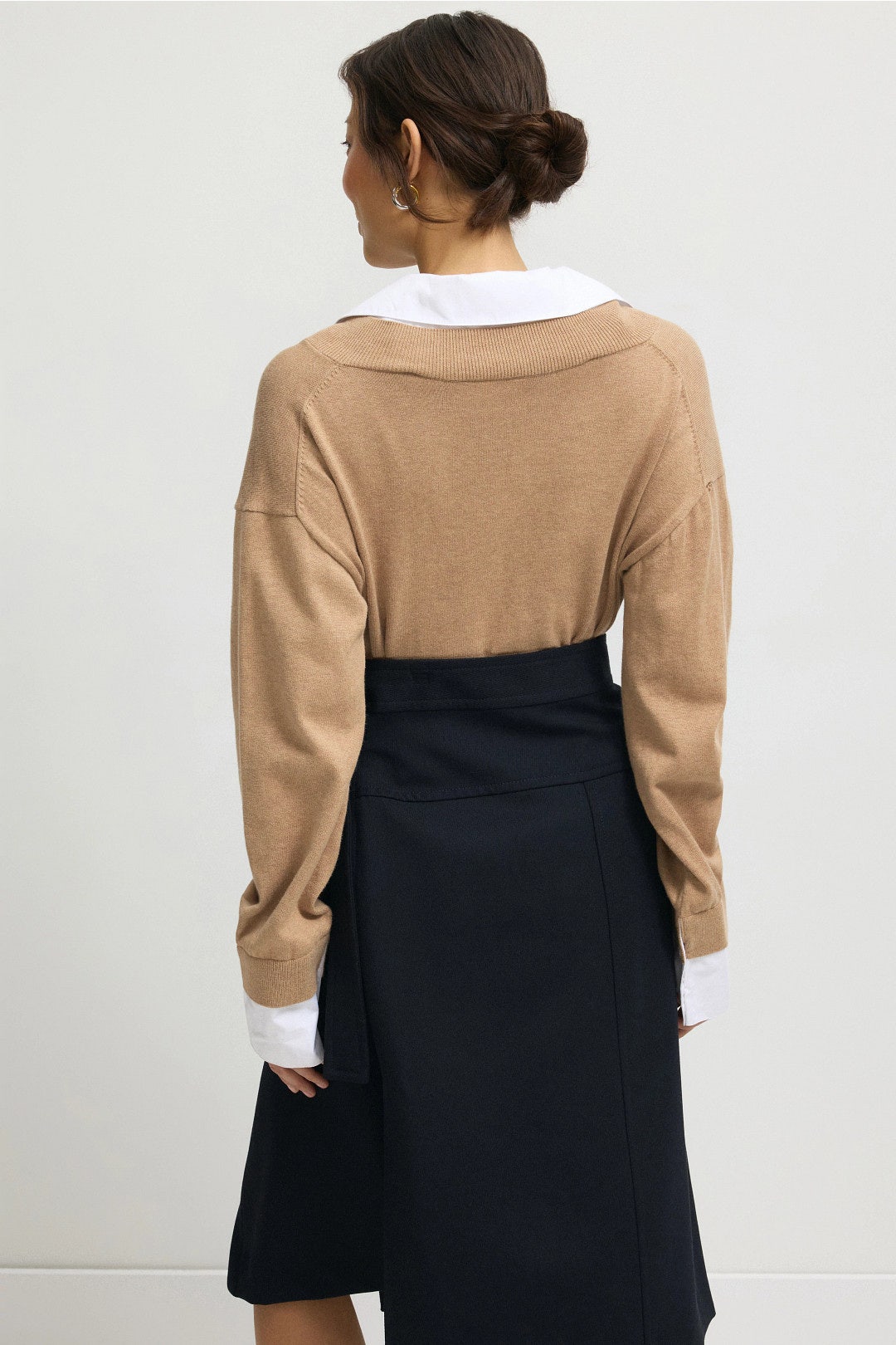 Brown Mixed Media Sweater by NAADAM 1