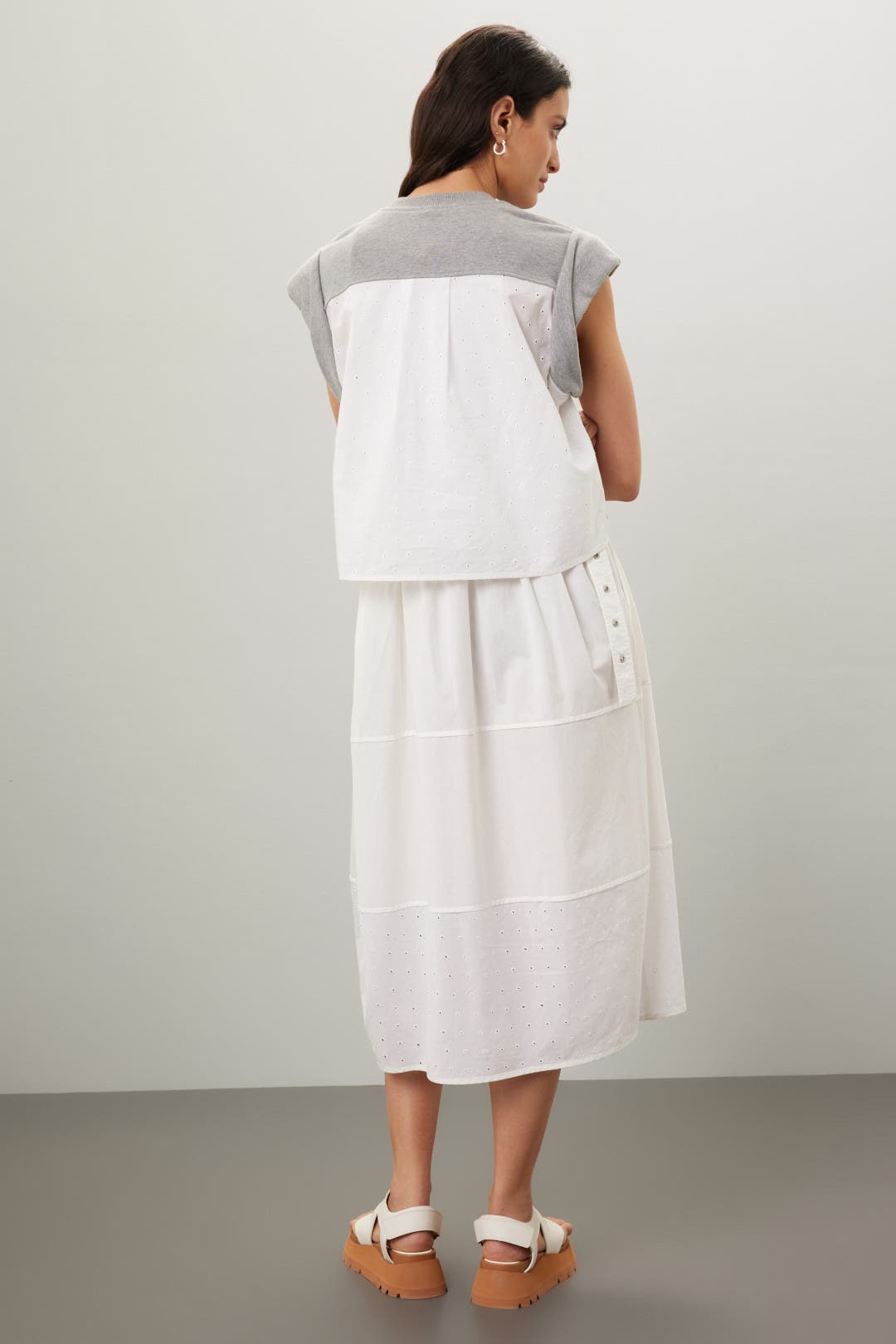【3.1 Phillip Lim】Sweatshirt Combo ミディアムワンピース Combo Tiered Sweatshirt Midi Dress by 3.1 Phillip Lim | Rent