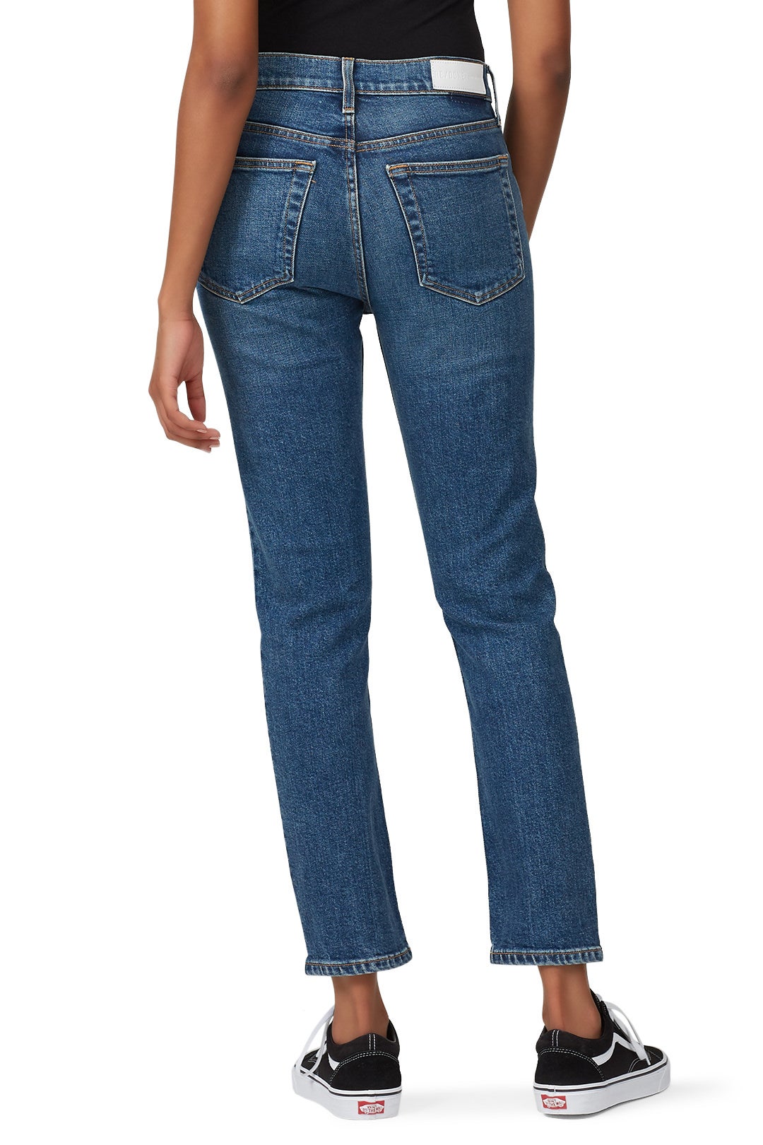 Medium Wash High Rise Ankle Crop Jeans by RE/DONE 1