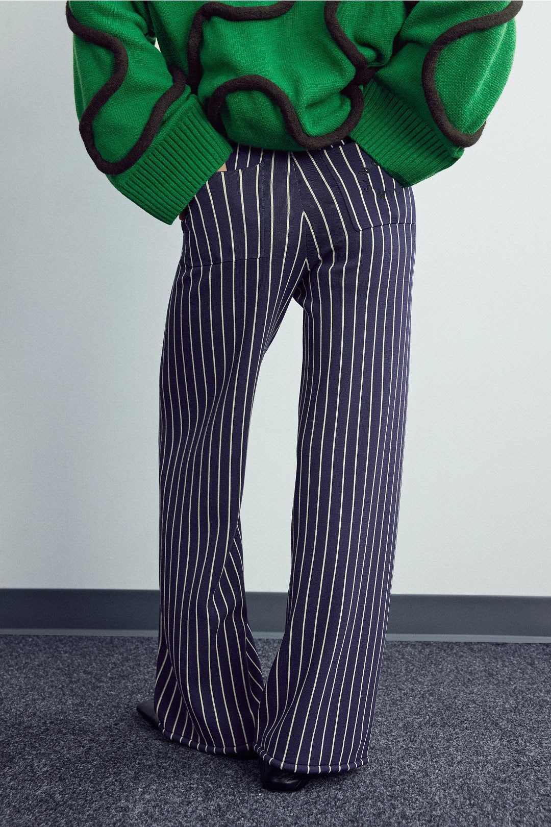 Jabber Pinstripe Knit Pants by SIMONMILLER 2