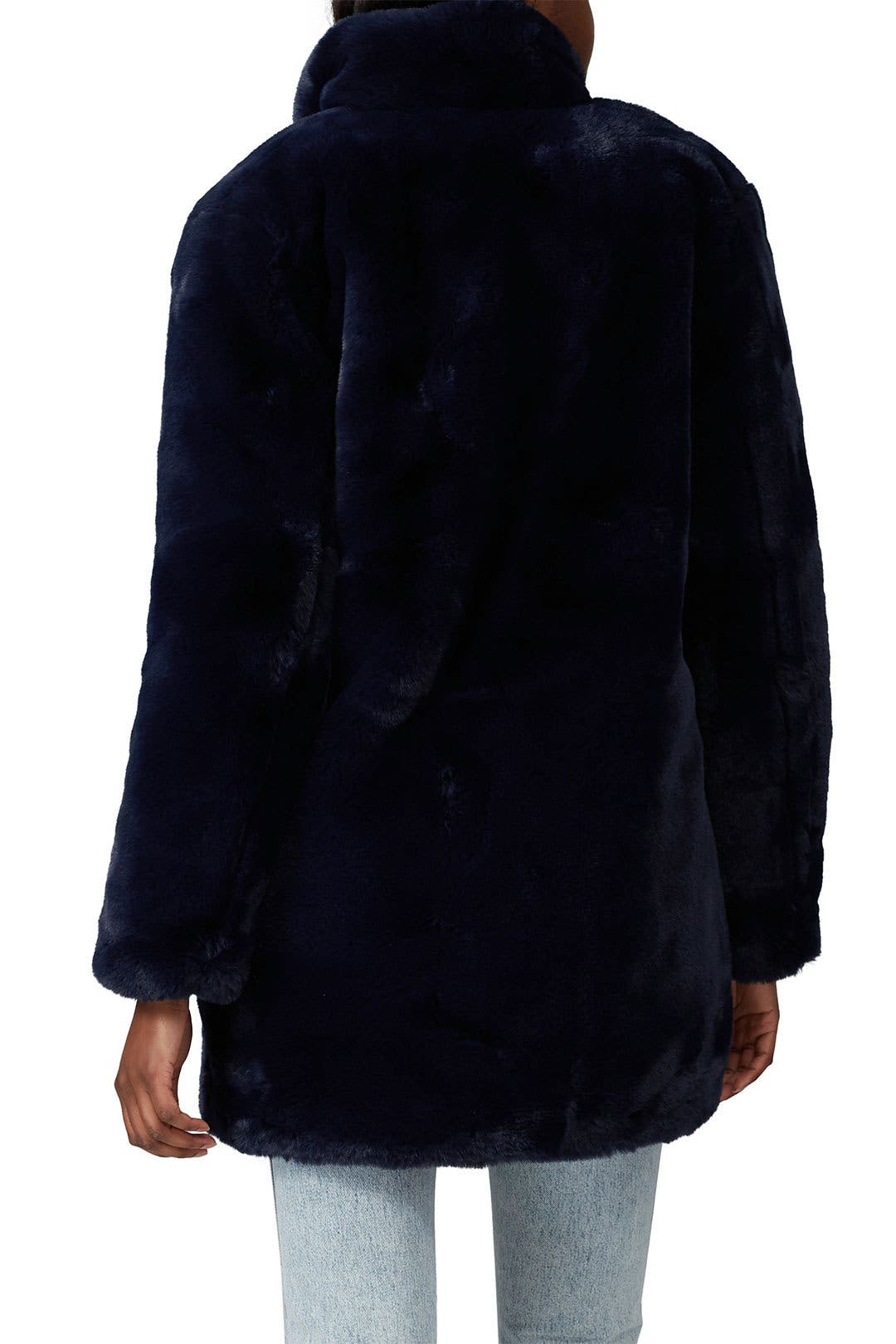 Navy Sophie Faux Fur Coat by Apparis | Rent the Runway