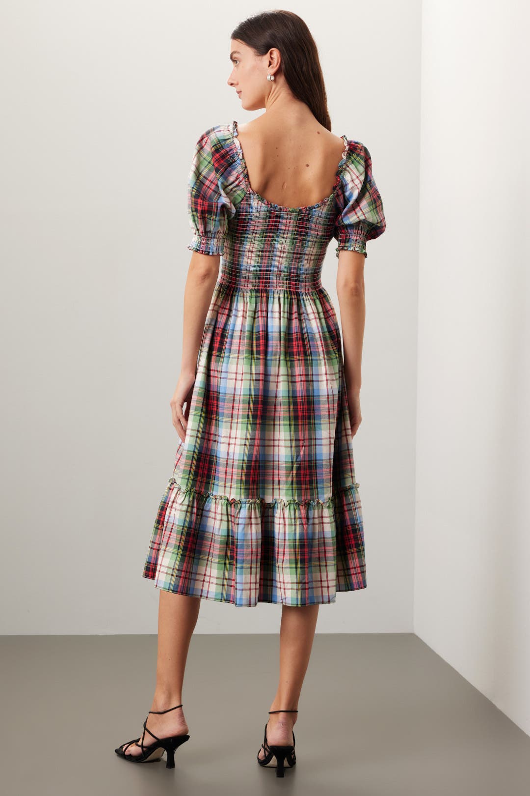 The Louisa Nap Dress in Ivory Tartan by Hill House Home | Rent the
