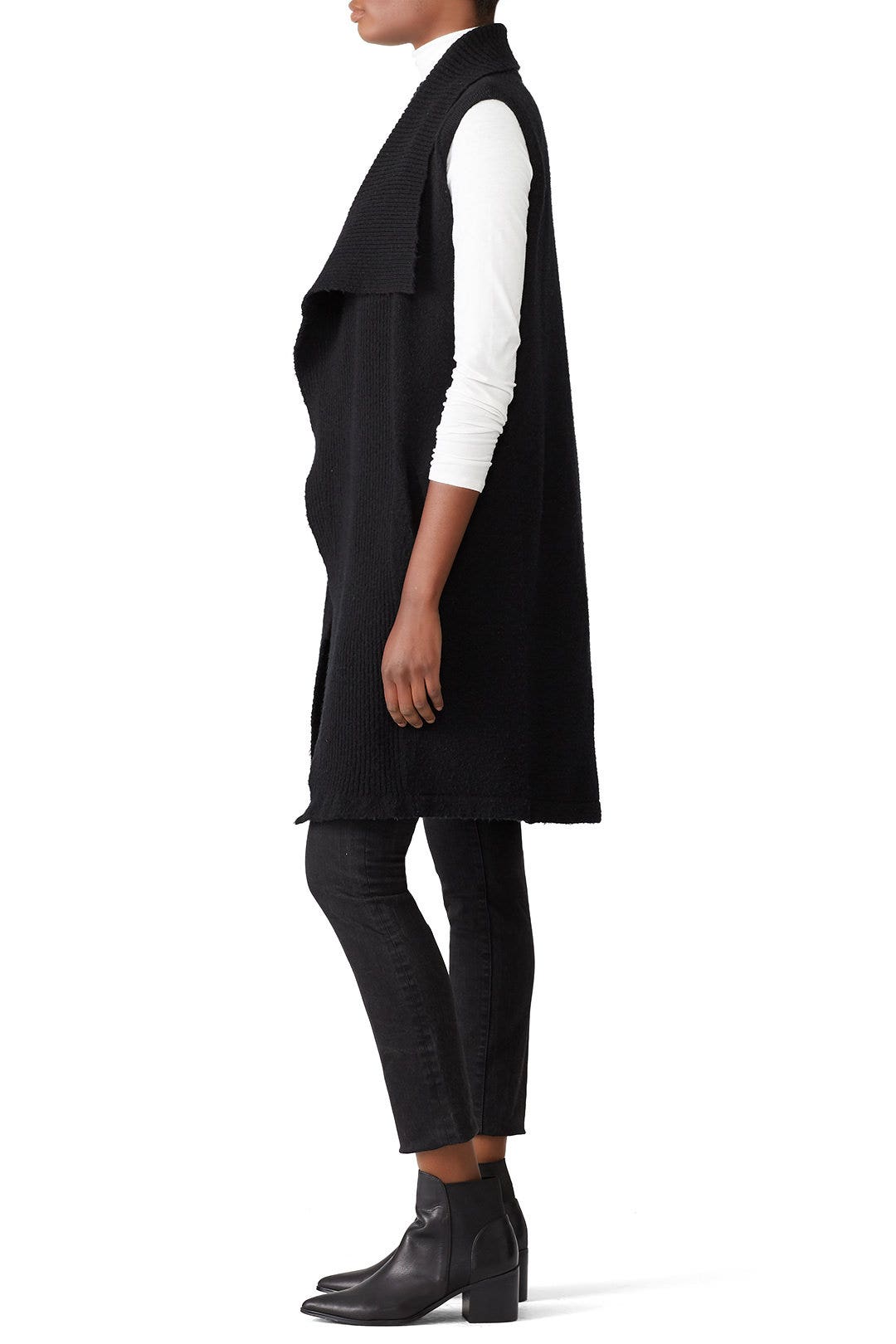 Black Long Knit Vest by Michael Stars 1