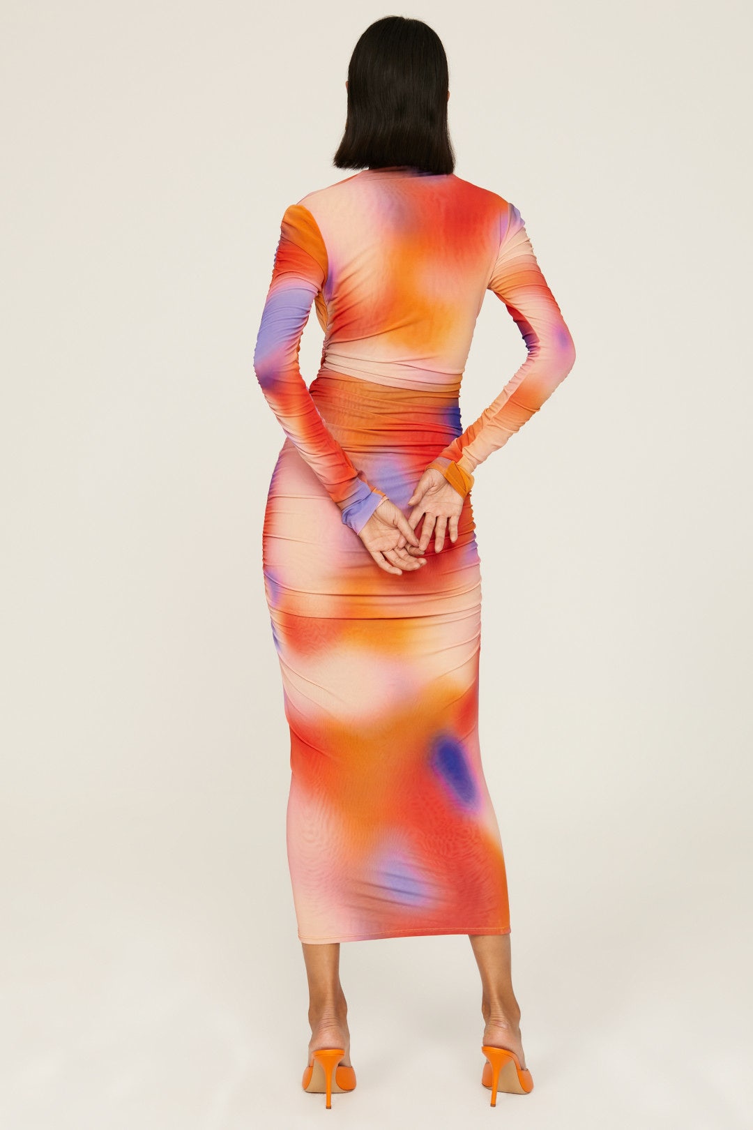 Printed Drawstring Dress by LAPOINTE 2