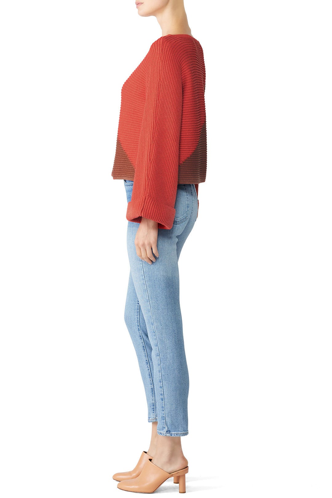 Red Colorblock Sweater by Slate & Willow 1