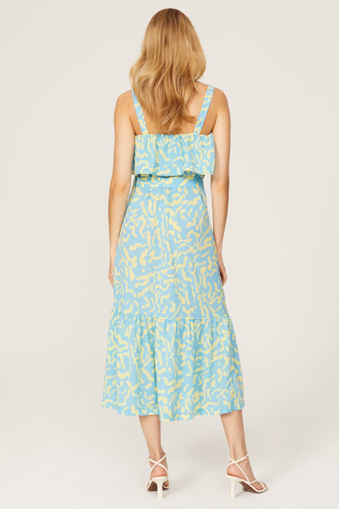 Blue Scribble Tie Midi Dress by Derek Lam 10 Crosby x RTR | Rent