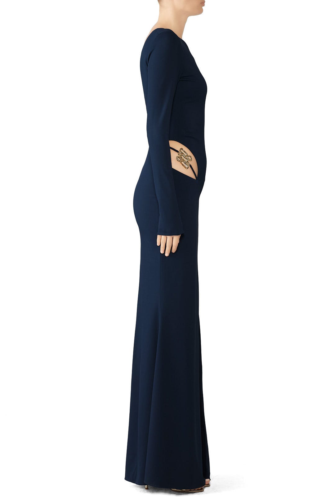 Navy Cut Out Bianca Gown by HANEY 1