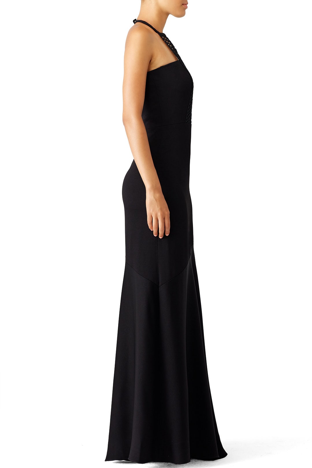 Black Embroidered Neckline Gown by Shoshanna 2