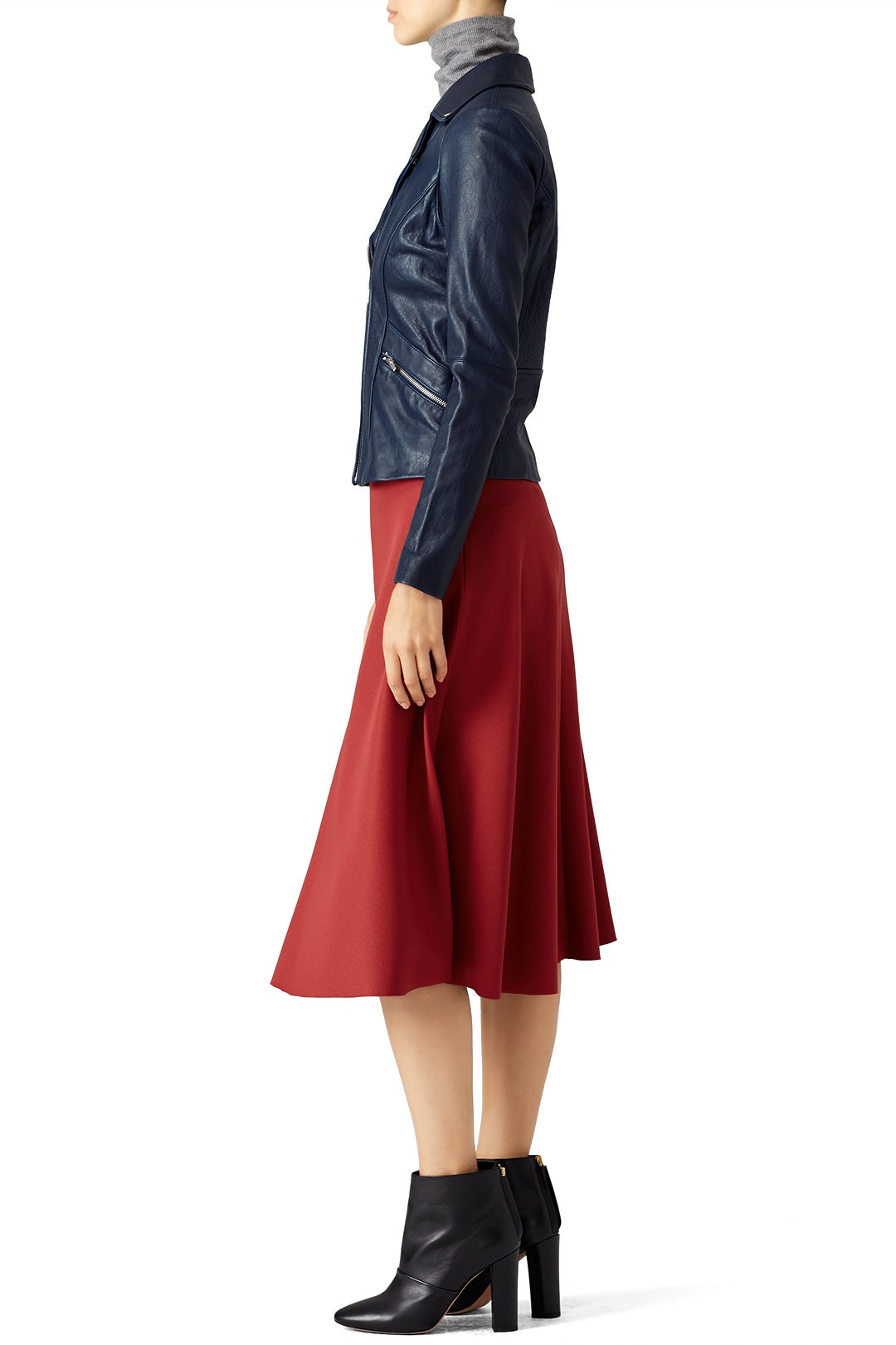 Blue Dallas Classic Leather Jacket by VEDA 2