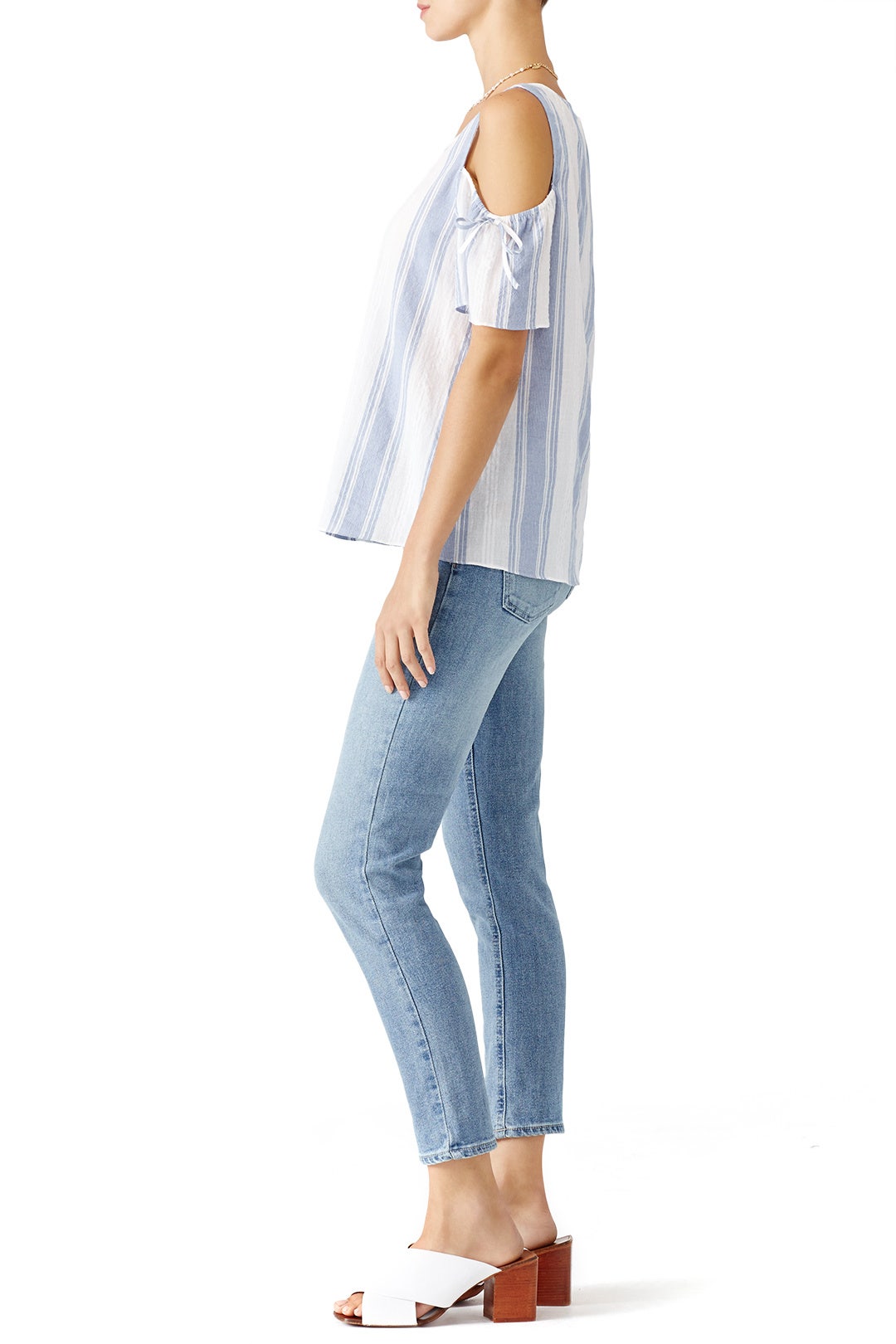 Blue Stripe Mia Tie Top by Cooper & Ella 1