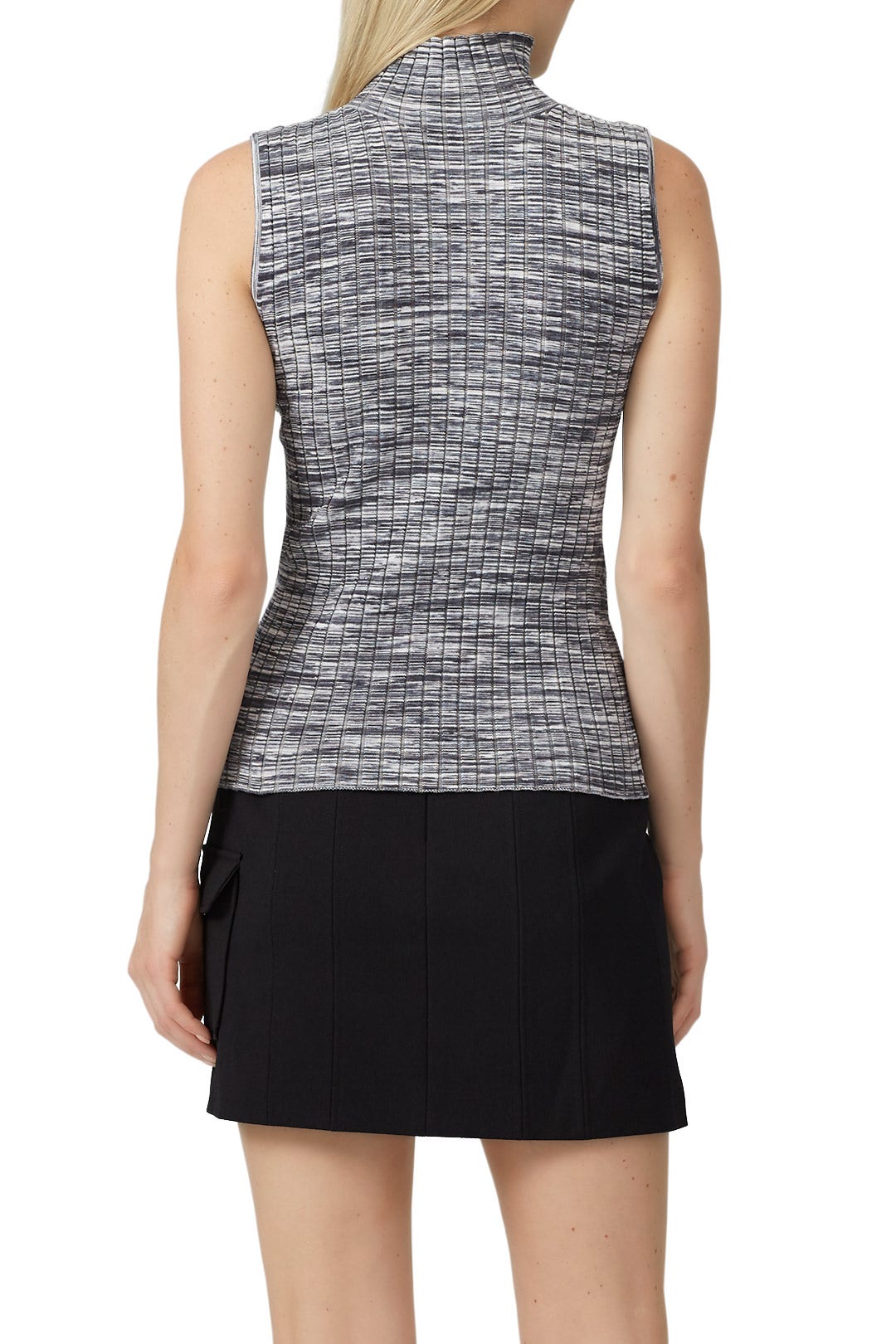 Space Dye Ribbed Knit Sleeveless Turtleneck by 525 America 2