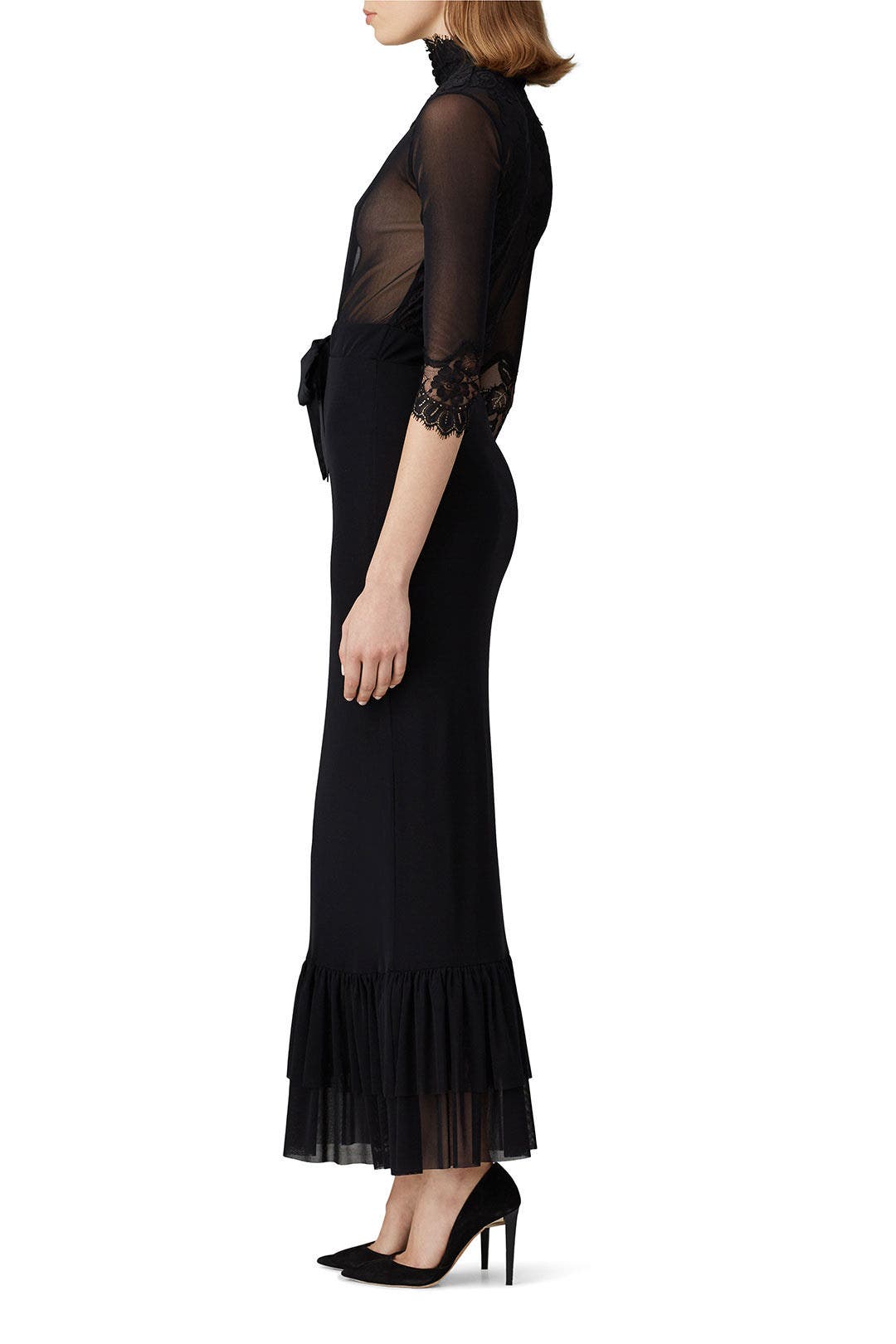 rent the runway bow dress Velvet Bow Front Dress by Badgley Mischka