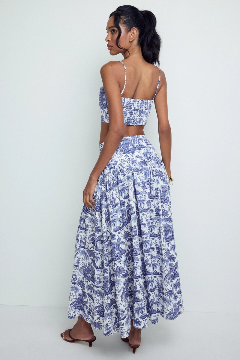 thats so fetch blue floral dress Tanielle Puff Sleeve Babydoll Mini Dress main image 1