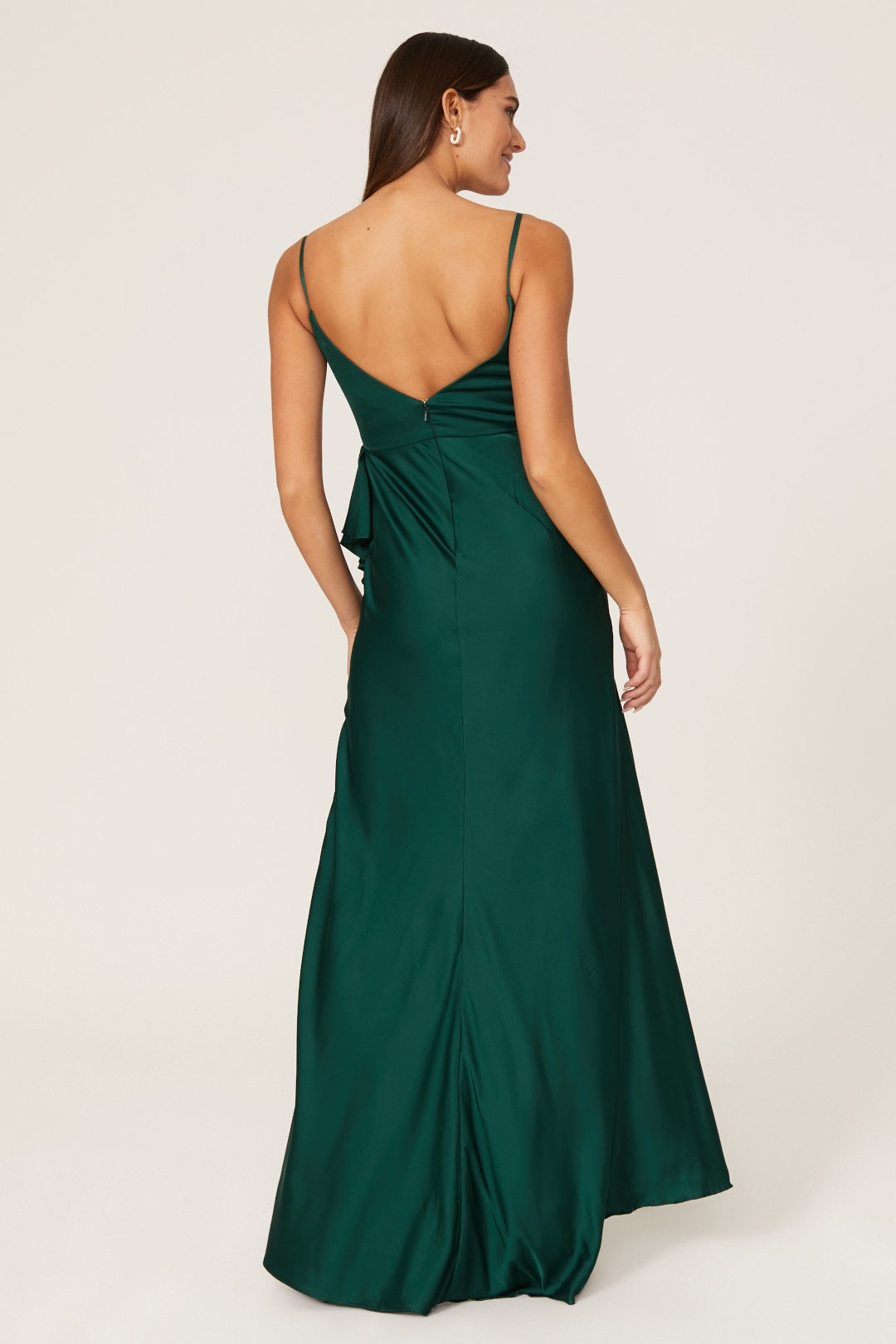 Satin Ruffled Gown by Ieena for Mac Duggal 2