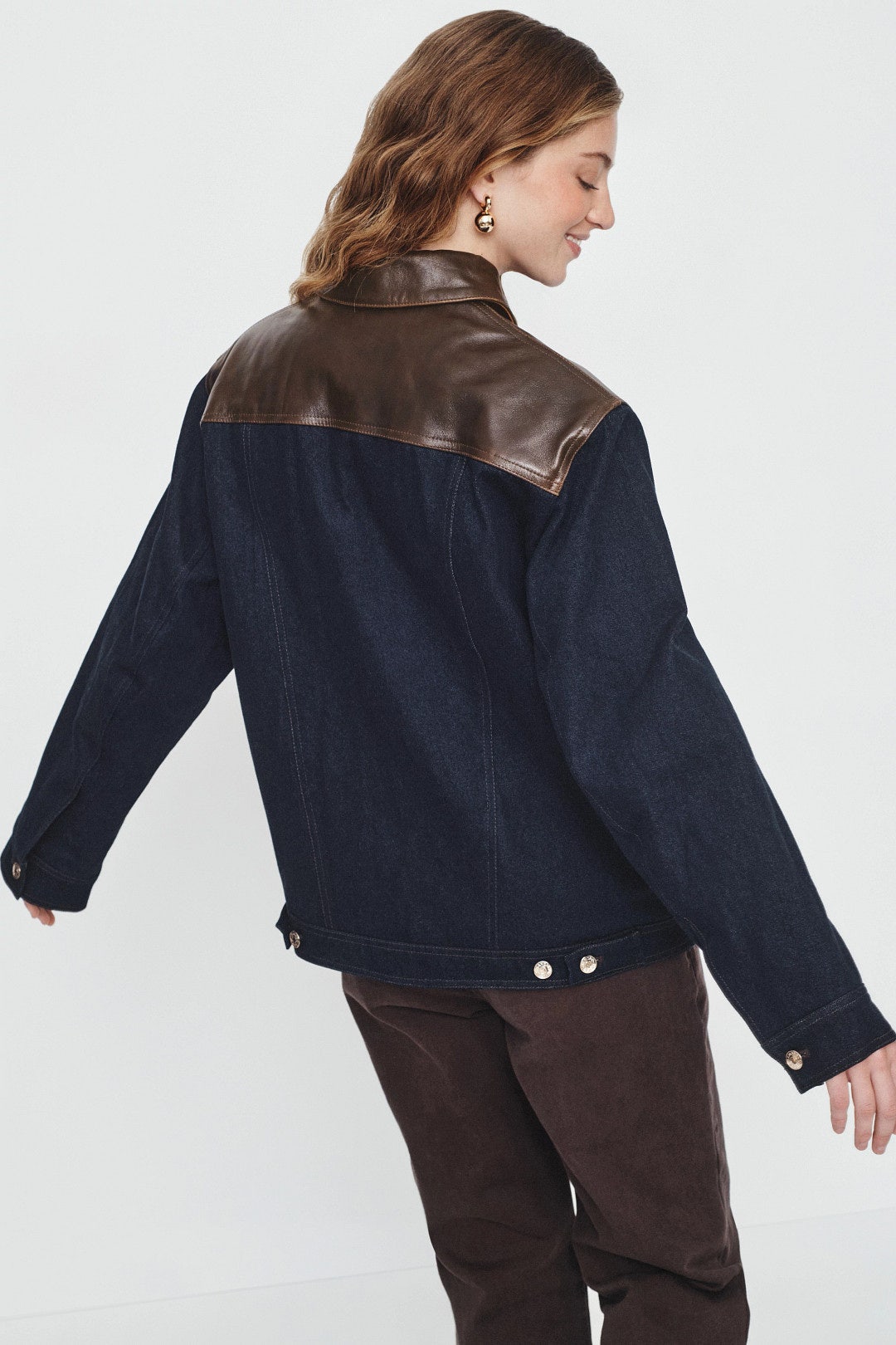 Raphael Denim Jacket With Leather Detail by Sandro 2