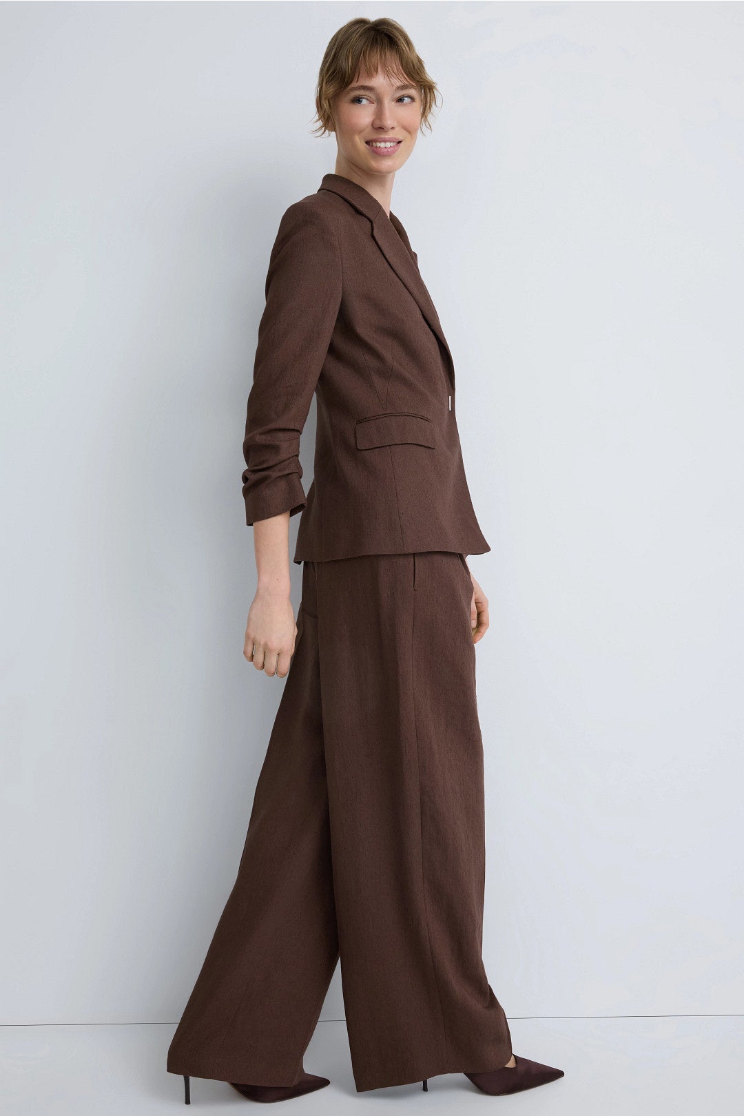 Ruched Sleeve Blazer by BOSS 1