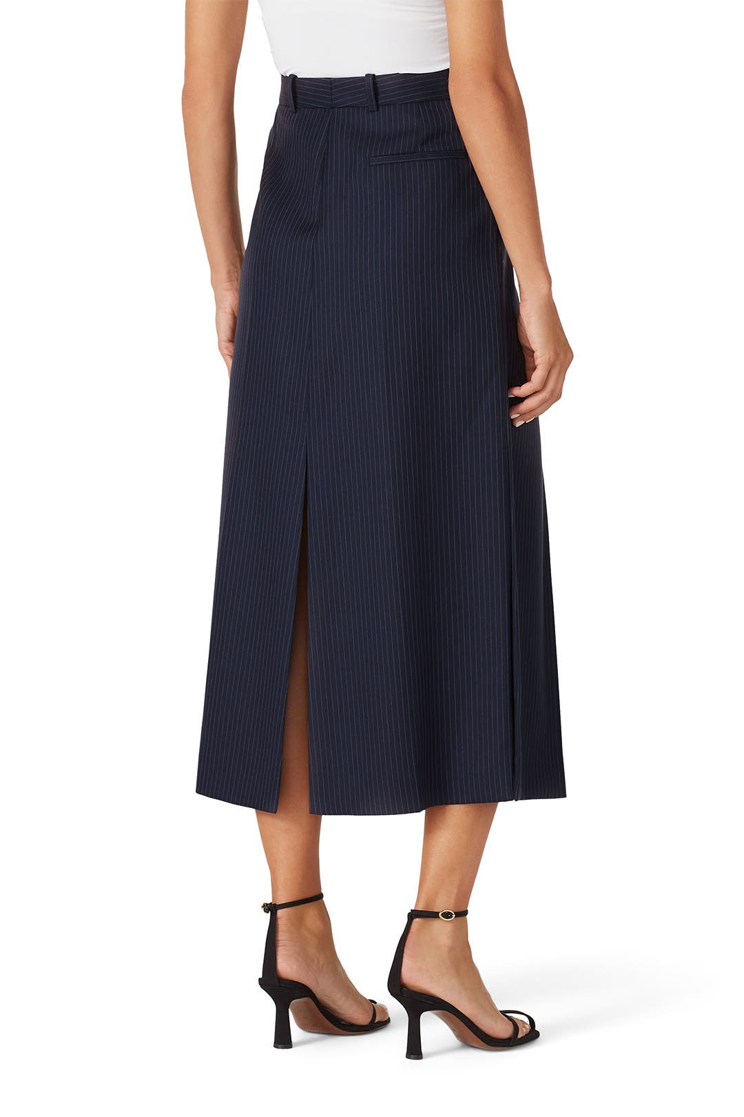 Navy Pinstripe Skirt by Nina Ricci | Rent the Runway