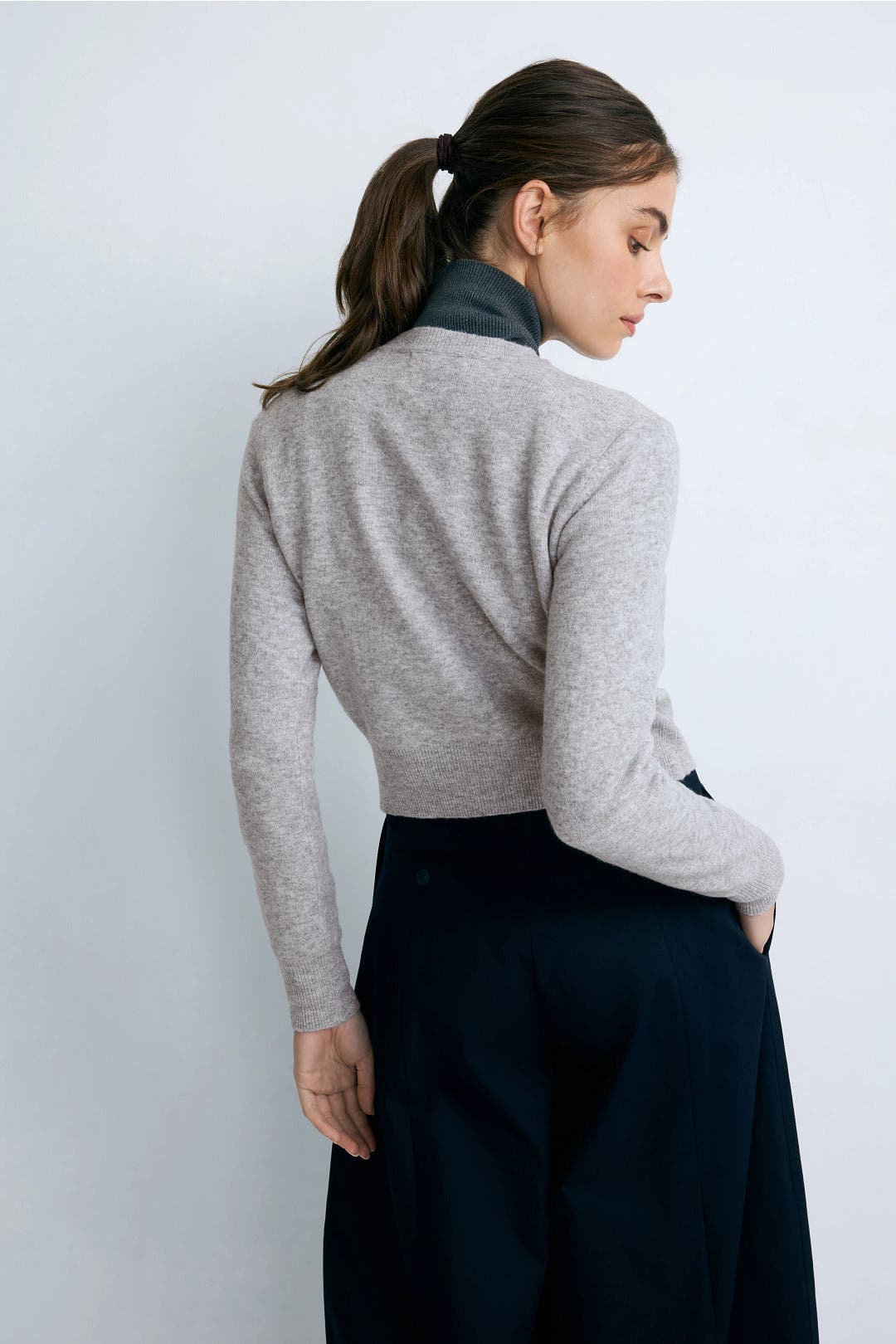 Brushed Knit Cardigan With Sparkle Buttons by Adam Lippes x RTR