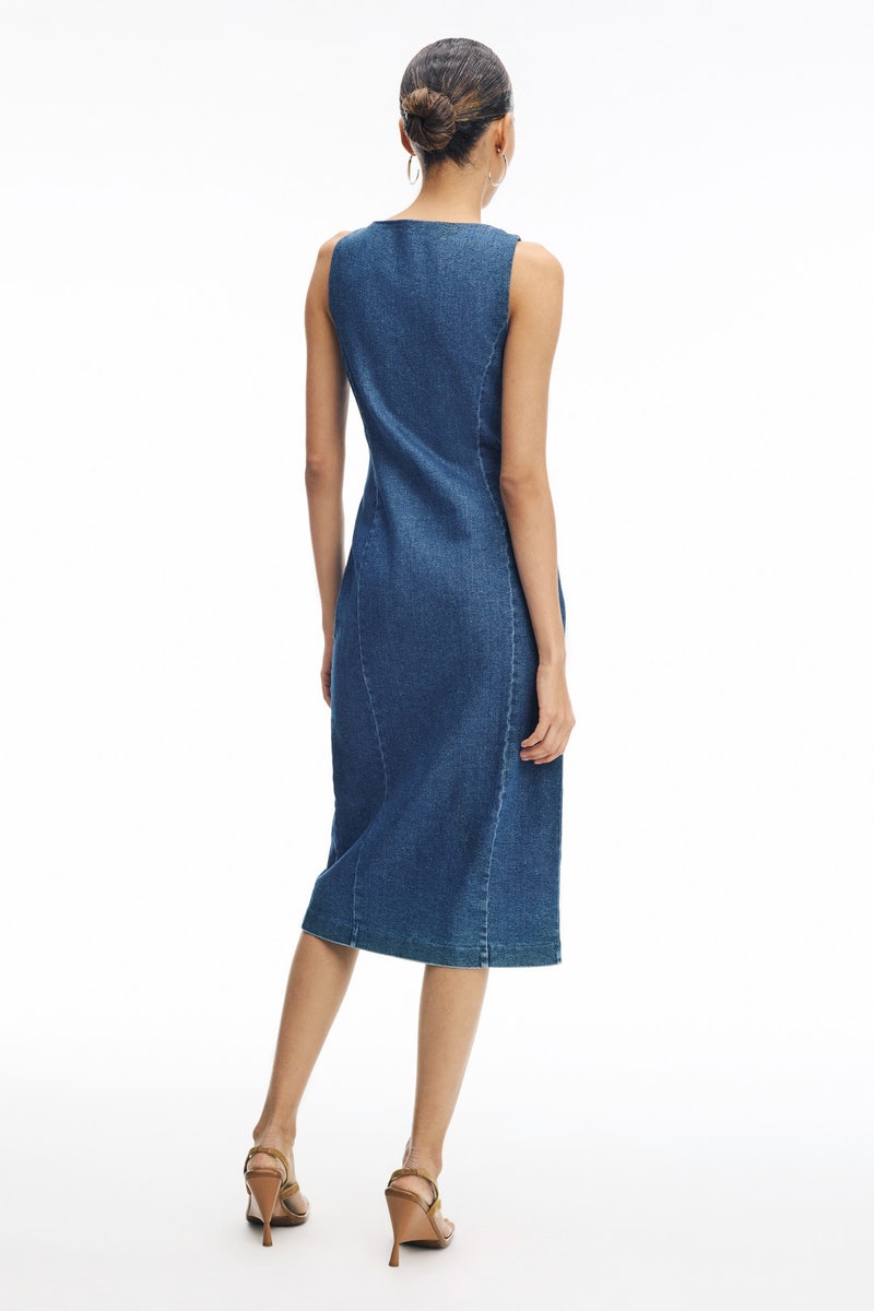 Scoop Neck Button Front Midi Dress by TOCCIN X RTR - Photo 2