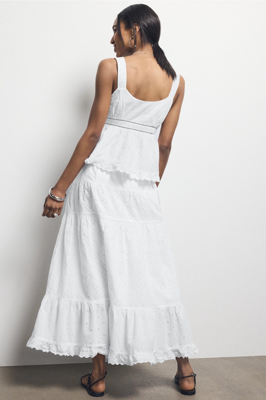 Tiered Eyelet Maxi Skirt by Area Stars 1