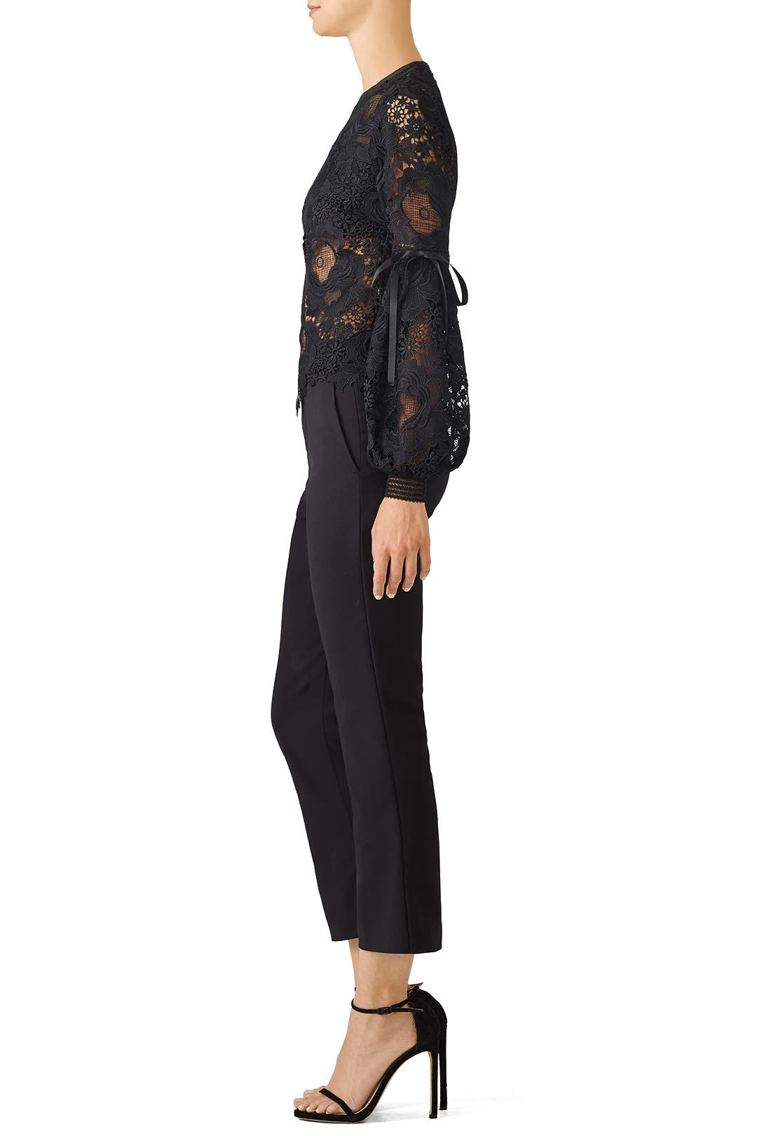 Black Elva Lace Top by UnitedWood | Rent the Runway