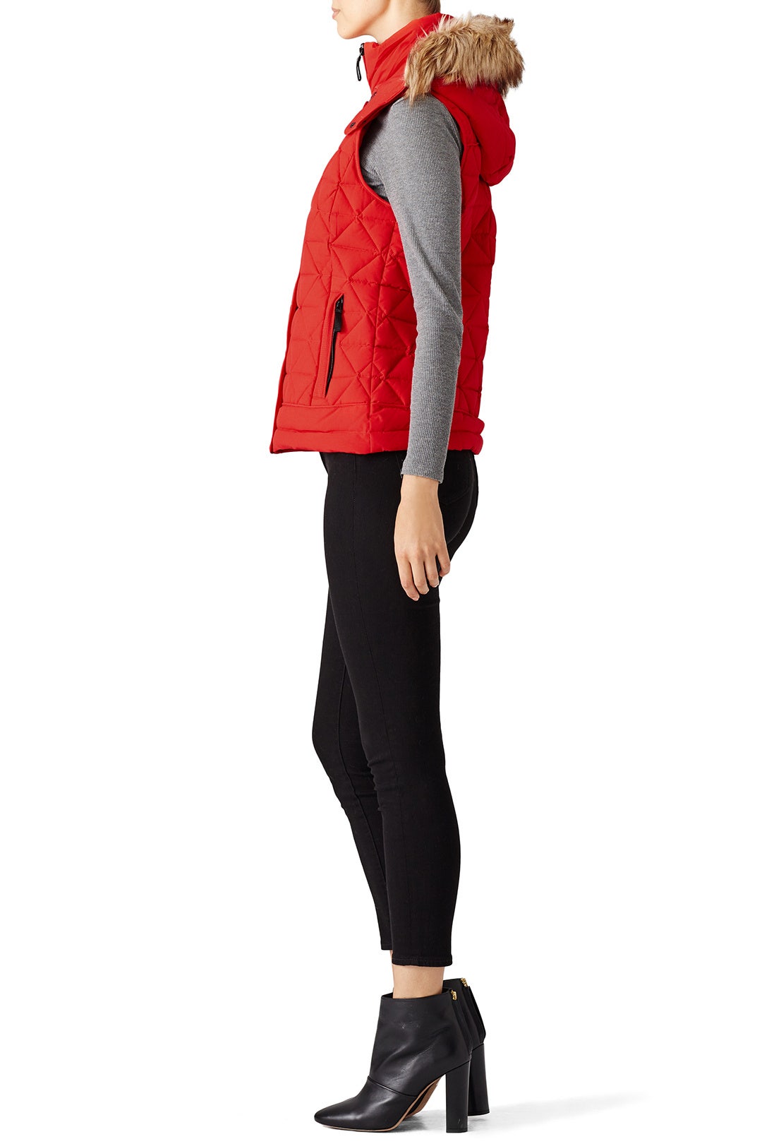 Thea Red Puffer Vest by Marc New York 2