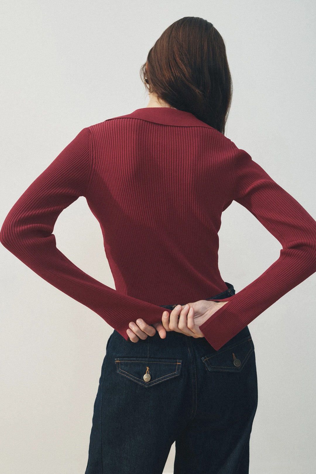 Collared Rib Knit Sweater by SIMKHAI 2