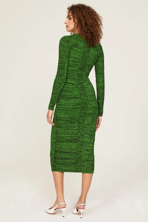 Shelby Knit Polo Midi Dress - Kelly Green Stripe main image 0