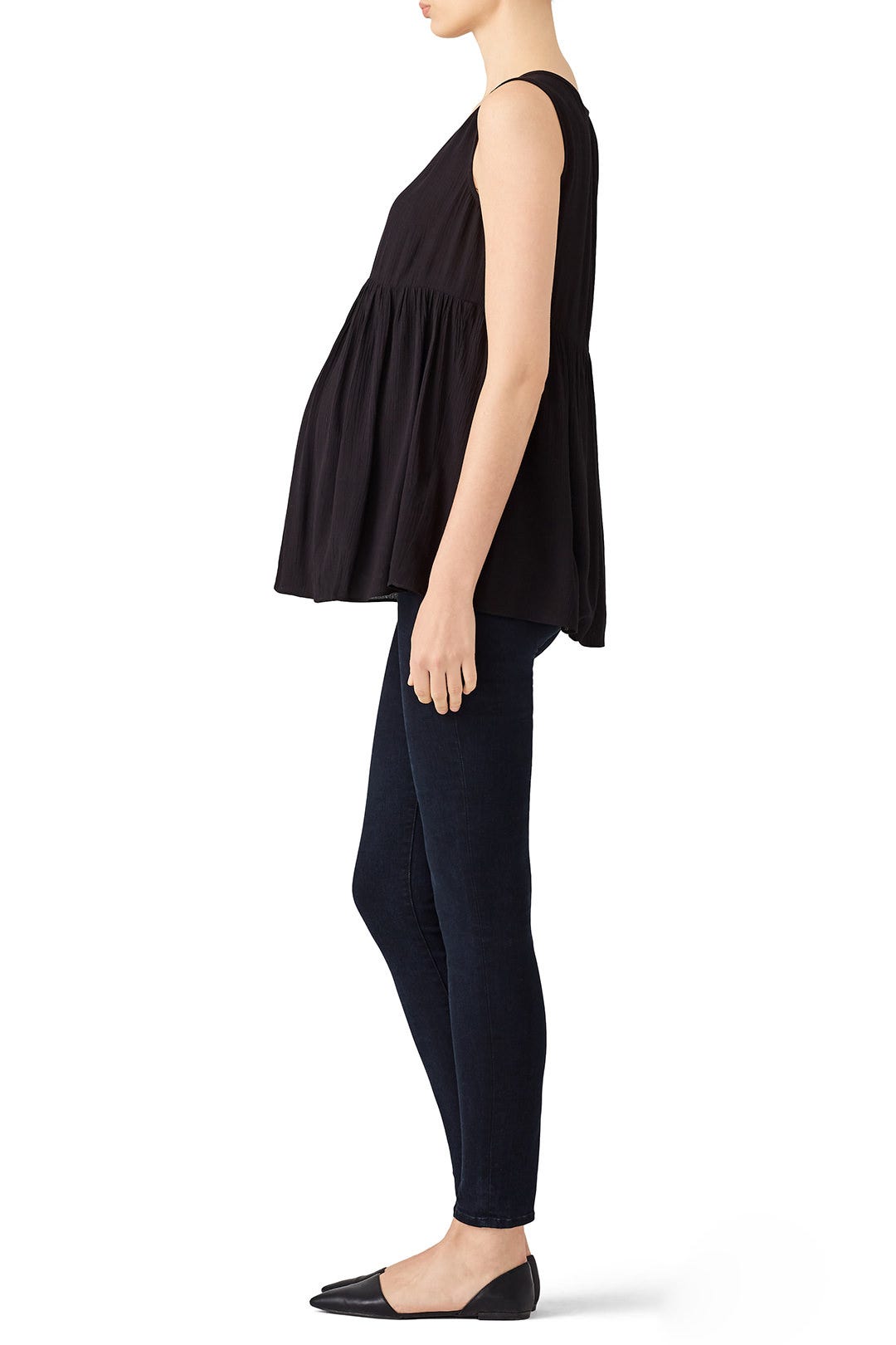 Black Crinkle Maternity Top by Ingrid & Isabel 2