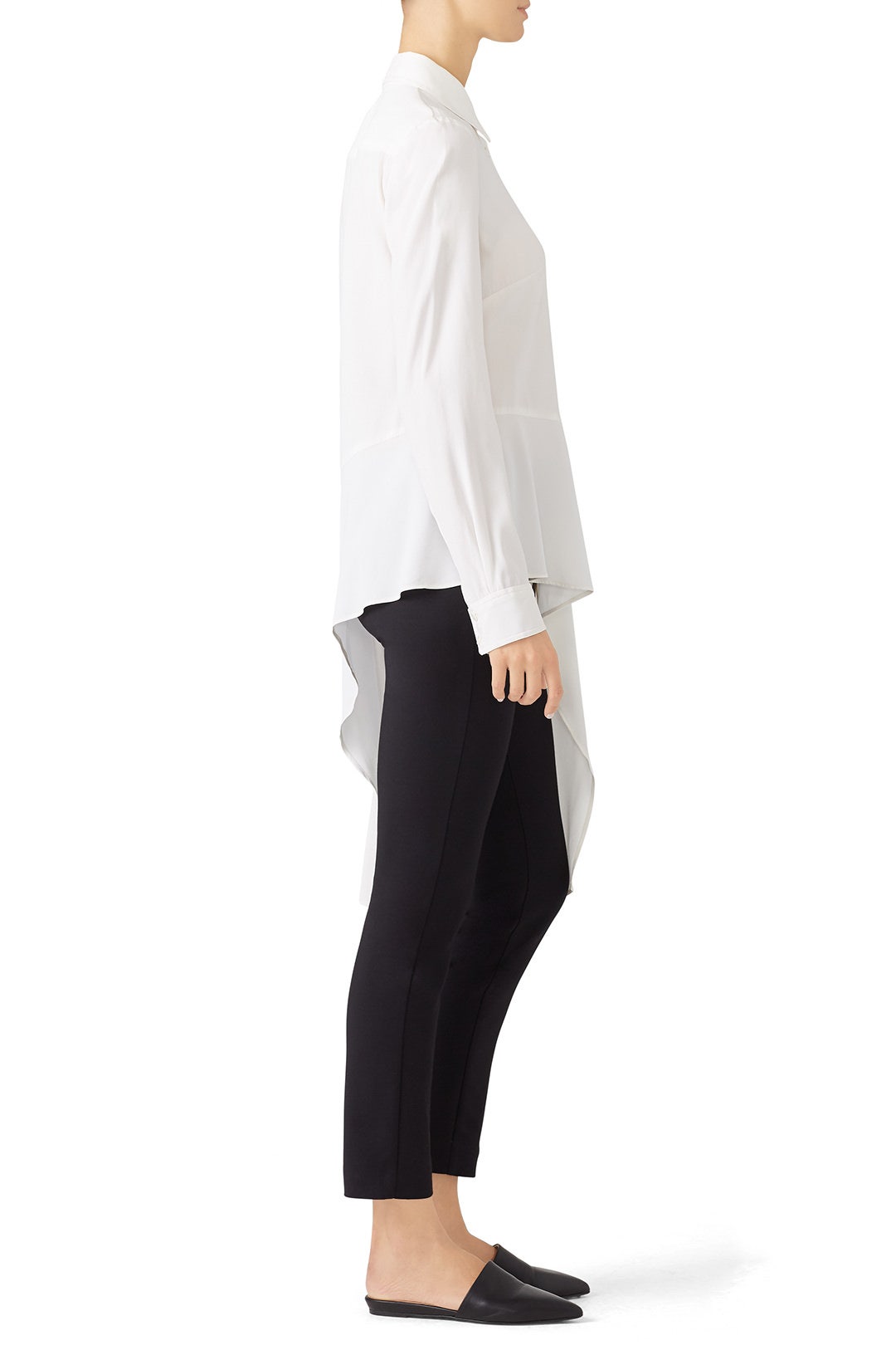 White Asymmetric Shirt by Nanette Lepore 2