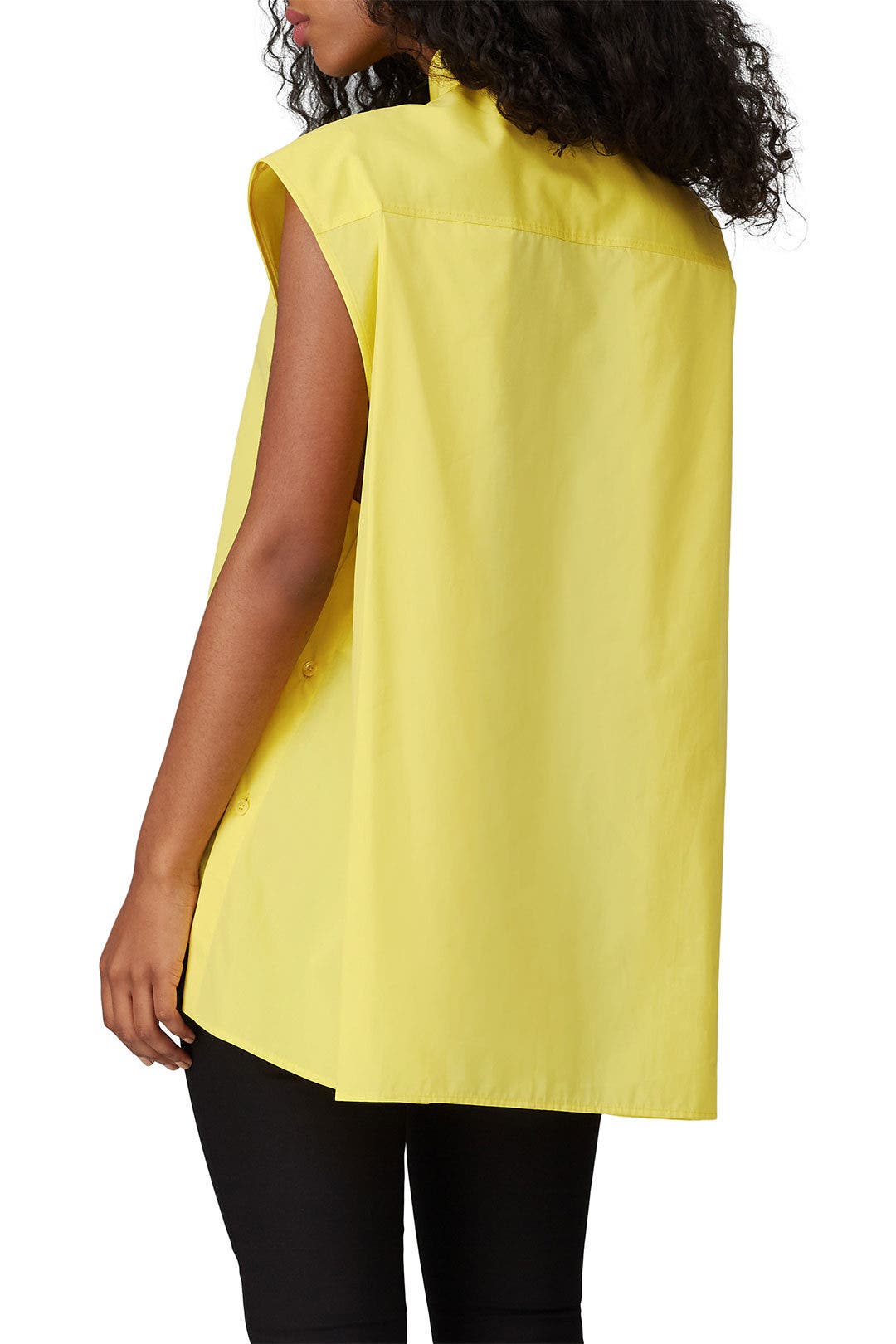 Yellow Button Down Top by Nina Ricci 1