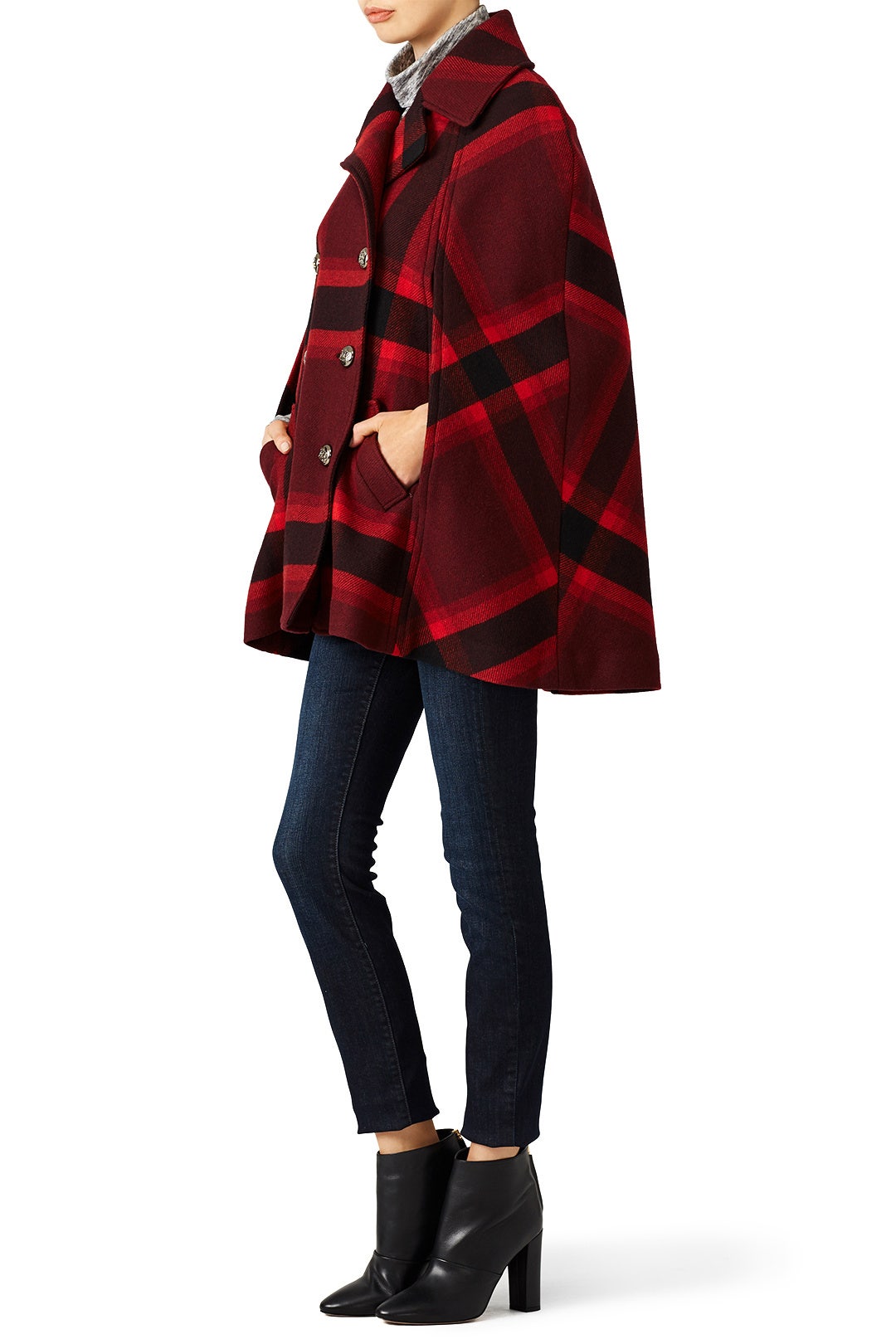 Red Plaid Lincoln Cape by Parker 2