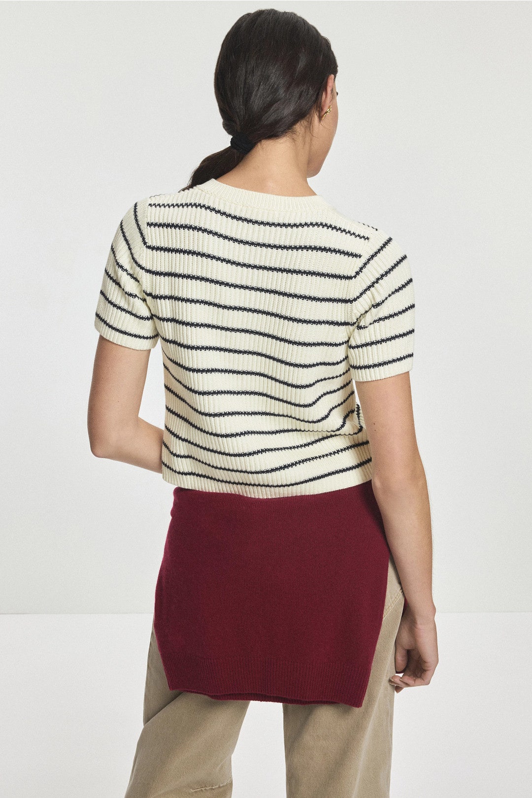 Delilah Striped Short Sleeved Cardigan by Splendid 2