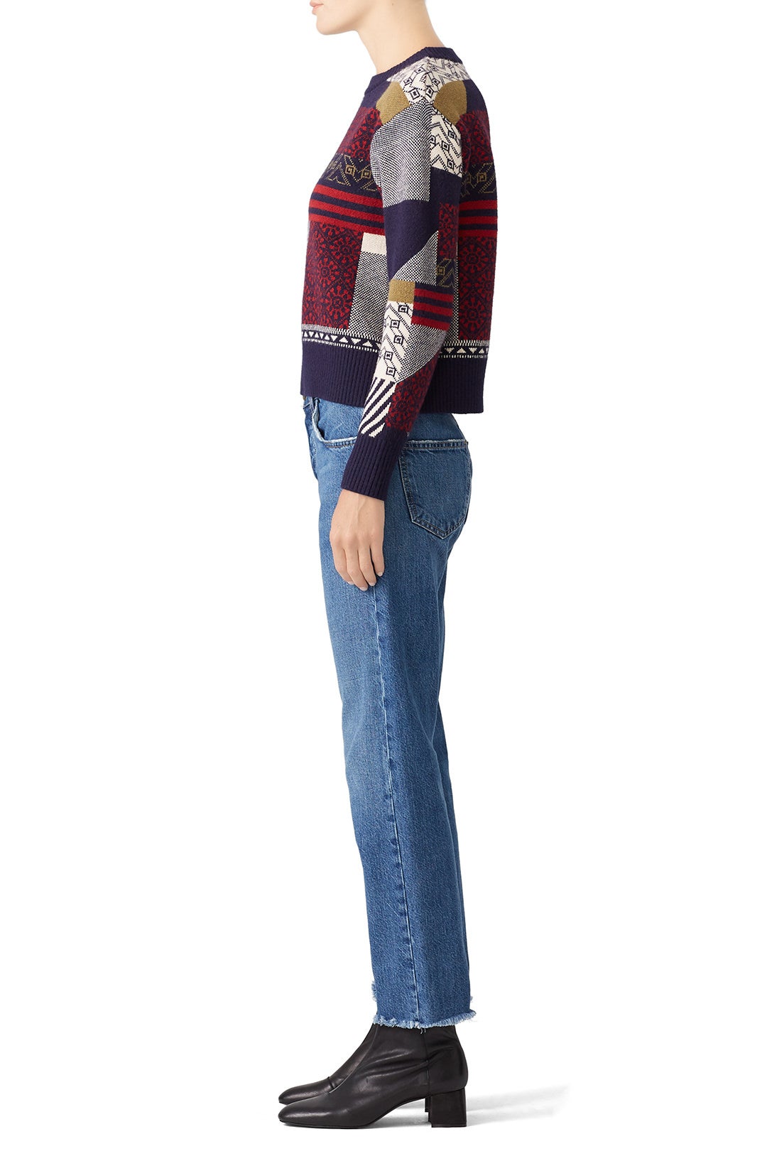 Navy Patchwork Sweater by Slate & Willow 1