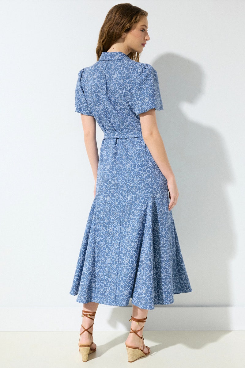 polo ralph lauren chambray blue short sleeve gloria day dress Polo Ralph Lauren Chambray Belted Shirtdress In Blue, Size 8 US
