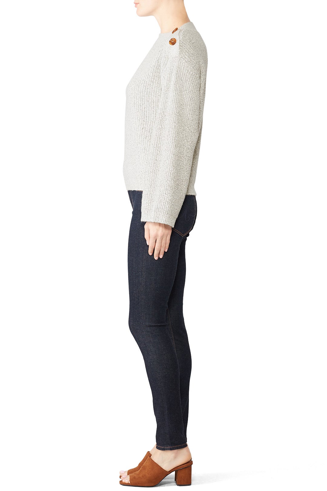 Buttoned Shoulders Sweater by sita murt 2