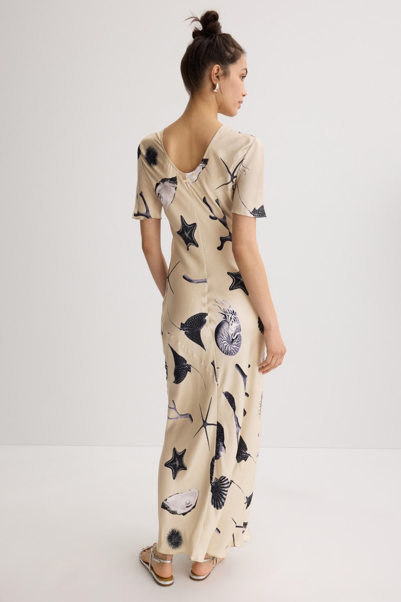 Seashells Short Sleeve Bias Dress by Silk Laundry - Photo 2