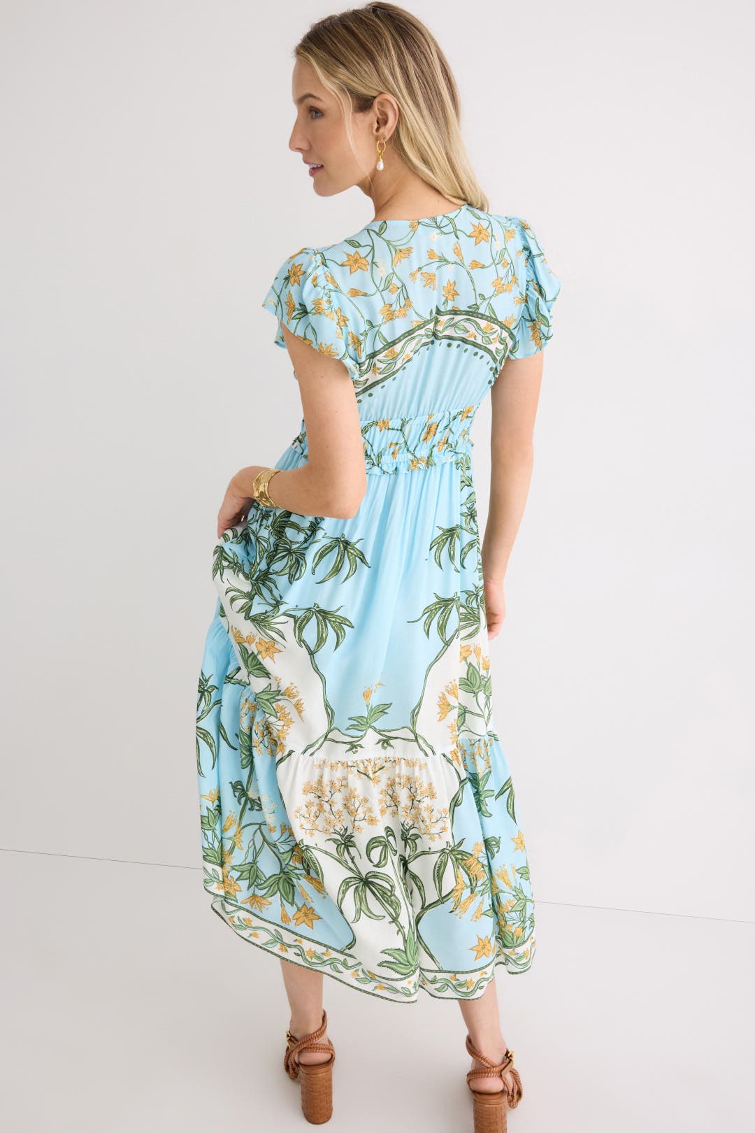Flutter Sleeve V-Neck Midi by Derek Lam 10 Crosby x RTR