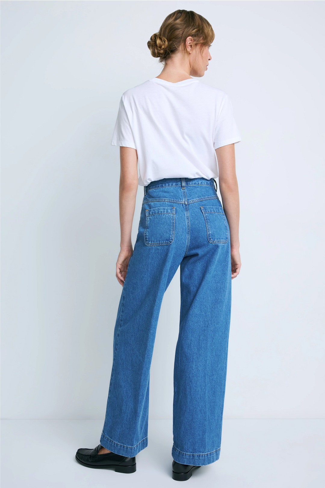 Logan Wide-Leg High-Rise Blue Jeans