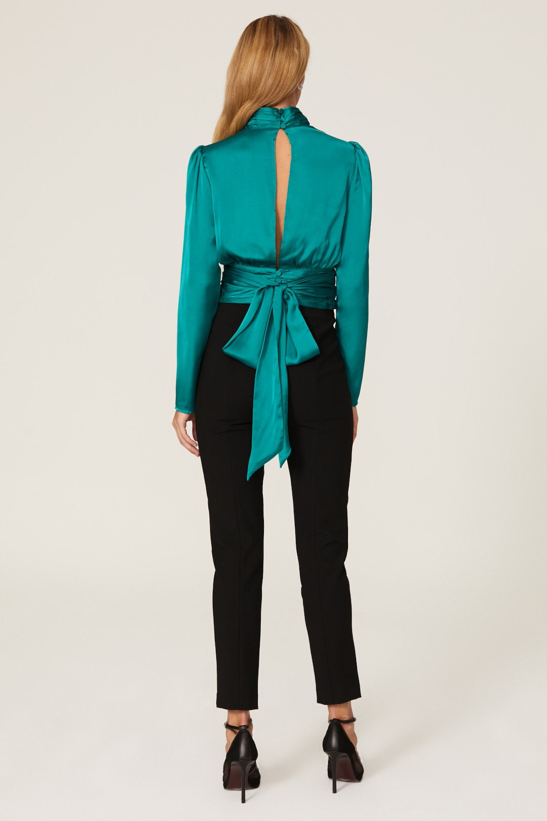 Green Satin Crop Top by Slate & Willow 2