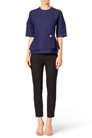 Peplum Button Top by DEREK LAM