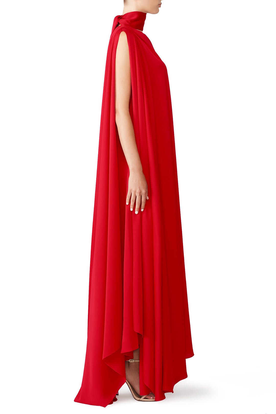 Red Draped Lula Gown by Osman 2