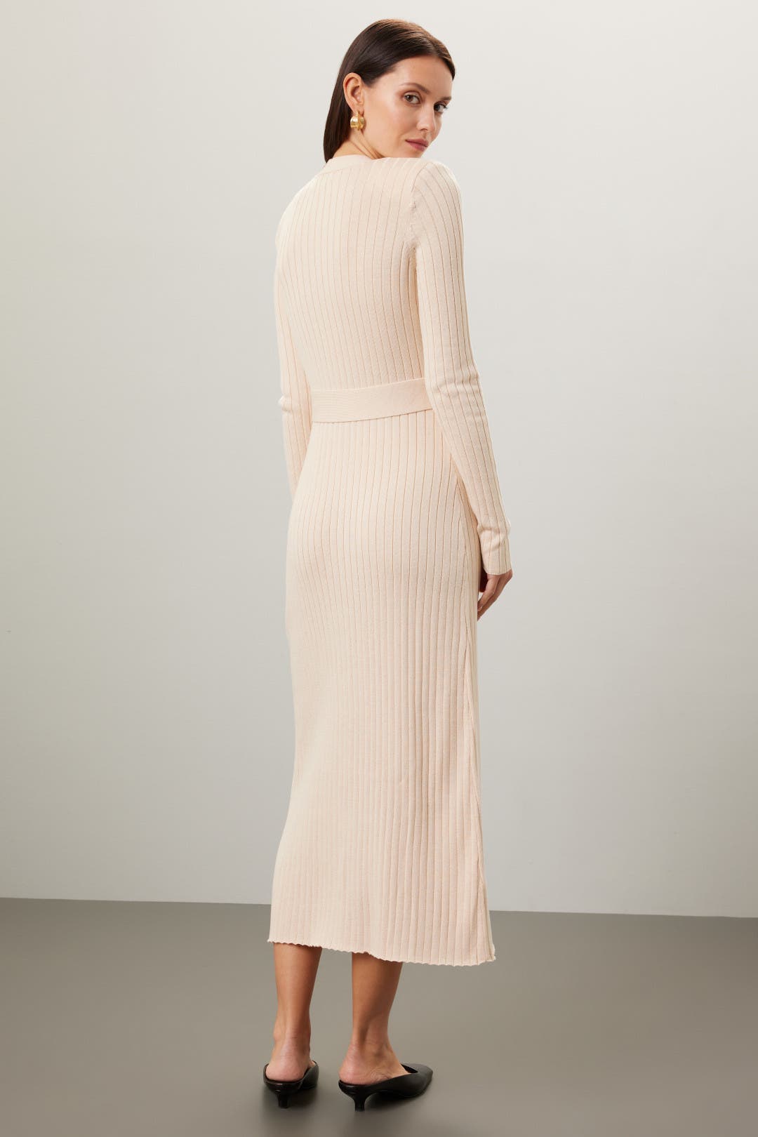 Cream Knit Midi Dress by Great Jones | Rent the Runway