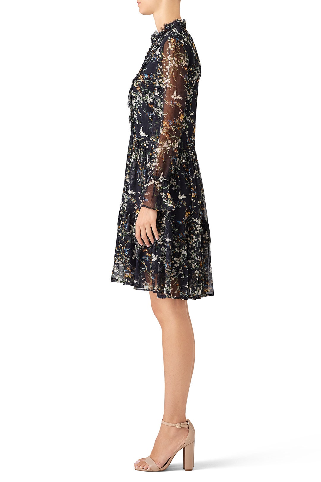 Navy Bird Printed Dress by The Kooples 2