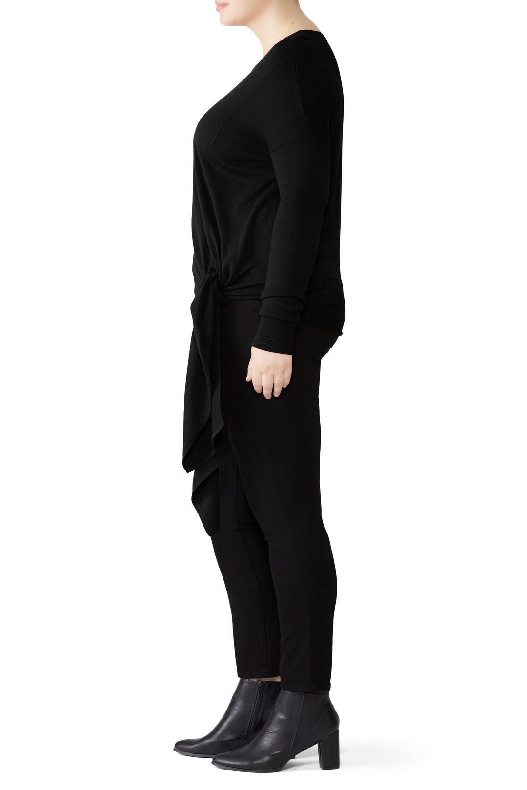 Black Arenal Front Tie Sweater by Universal Standard 2