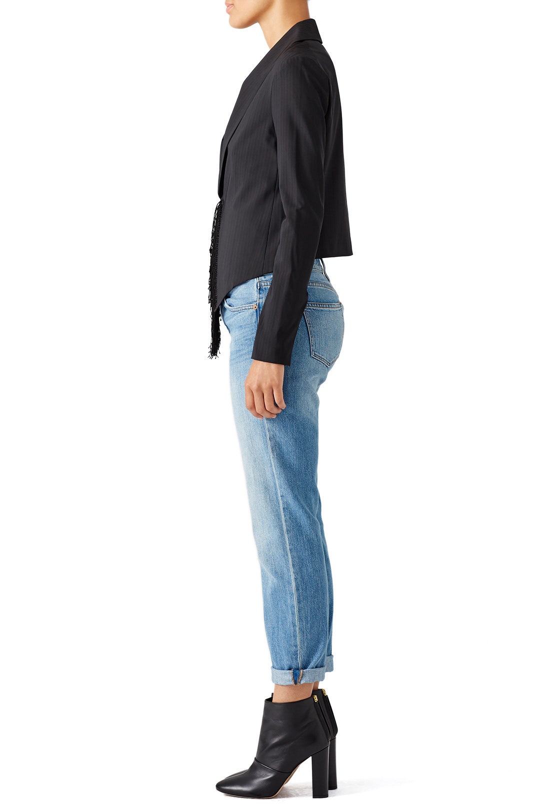 Black Fringe Edge Blazer by Derek Lam 10 Crosby 1