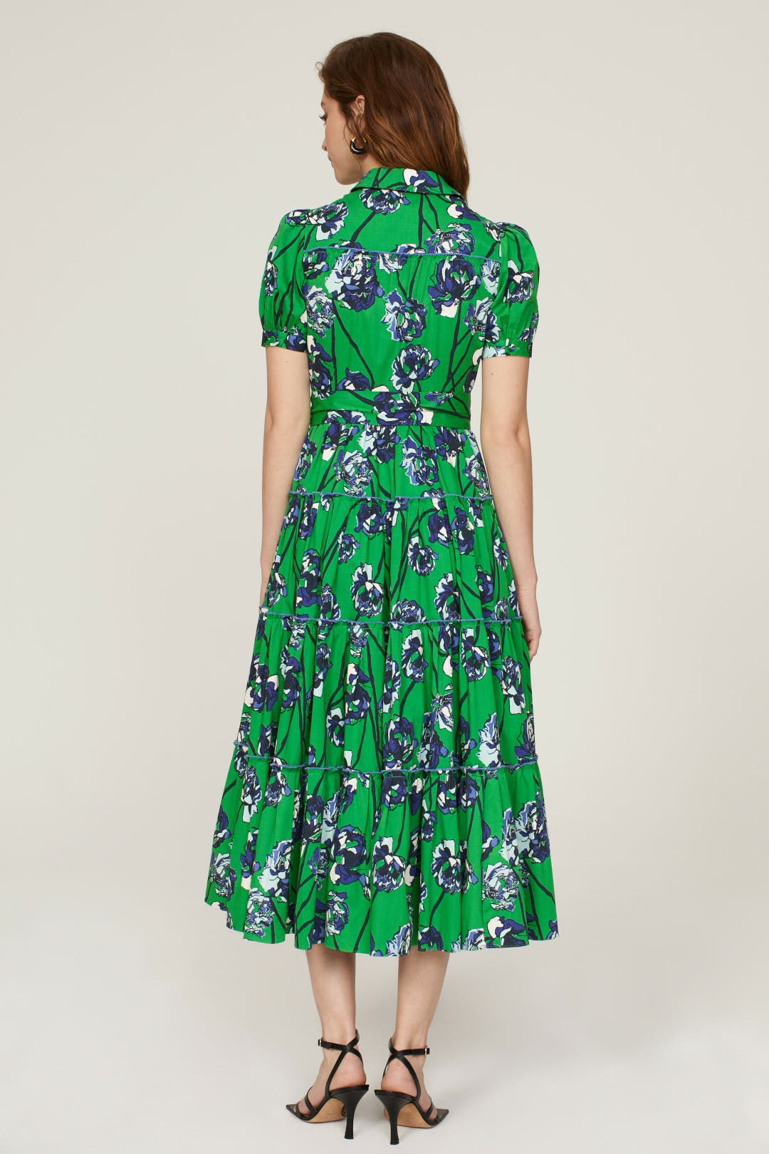 DIANE VON FURSTENBERG 総柄ブラウス グリーン 2 高級感 DIANE VON FURSTENBERG 総柄ブラウス グリーン 2 高級感